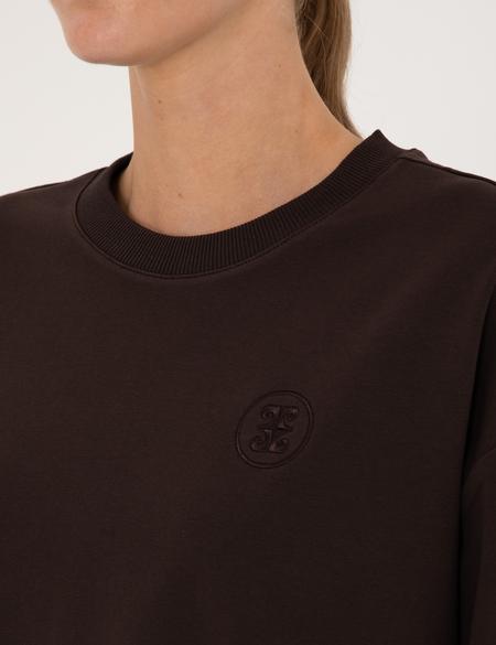 Kahverengi Oversize 2 İplik Sweatshirt - 50314963035