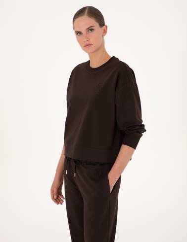 Kahverengi Oversize 2 İplik Sweatshirt
