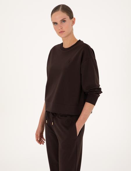 Kahverengi Oversize 2 İplik Sweatshirt - 50314963035