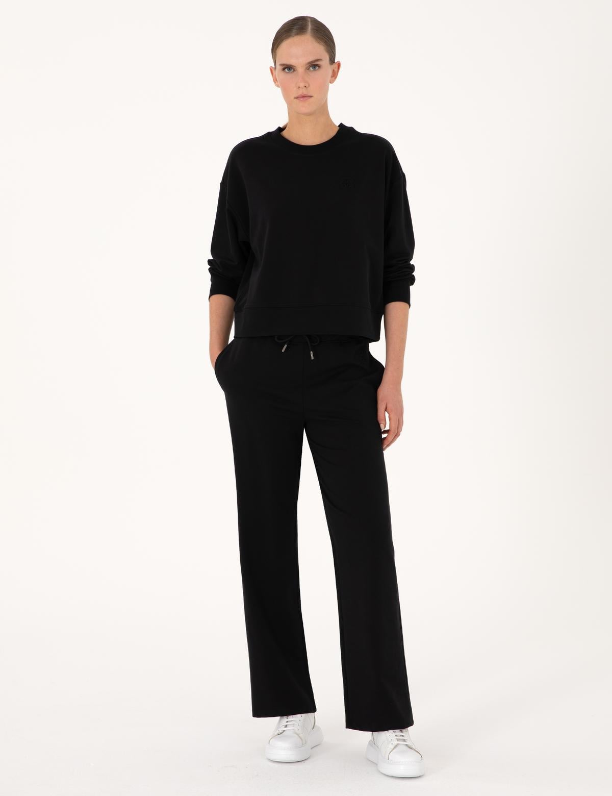 Siyah Loose Fit Eşofman Altı