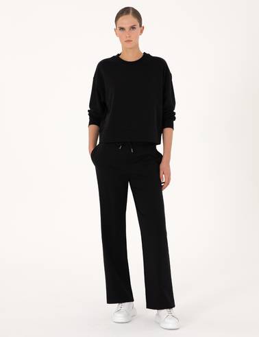 Siyah Loose Fit Eşofman Altı