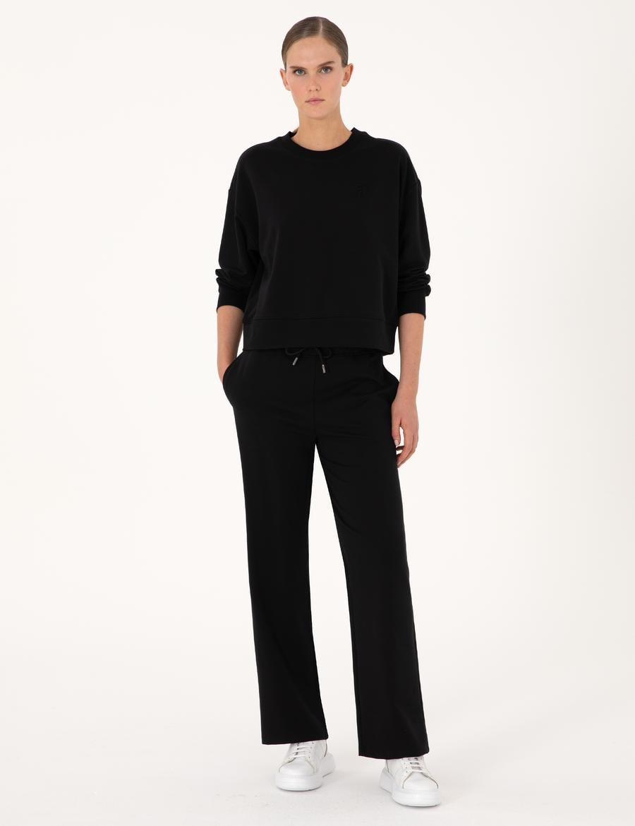 Siyah Loose Fit Eşofman Altı