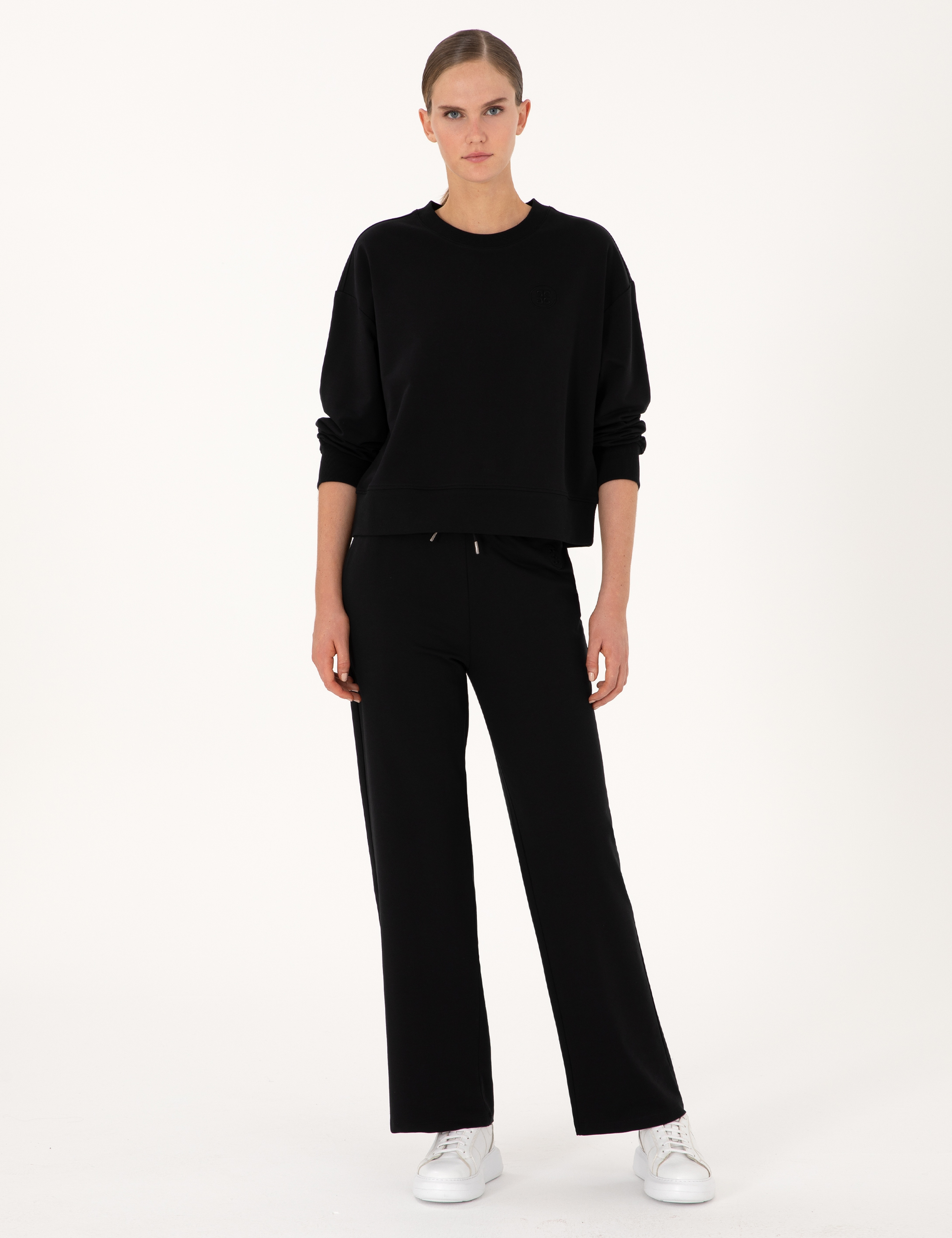 Siyah Loose Fit Eşofman Altı - Image 3