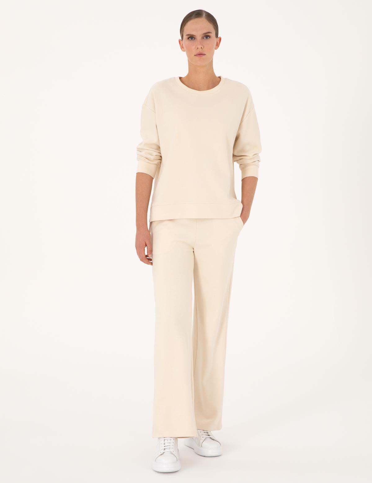 Ekru Loose Fit Eşofman Altı