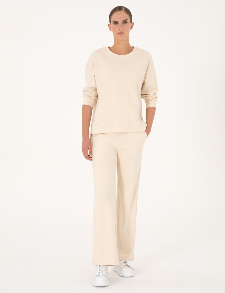 Ekru Loose Fit Eşofman Altı