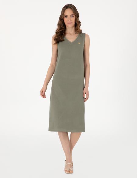 Haki A Kesim Örme Elbise - 50308266006