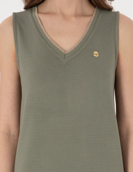 Haki A Kesim Örme Elbise - 50308266006