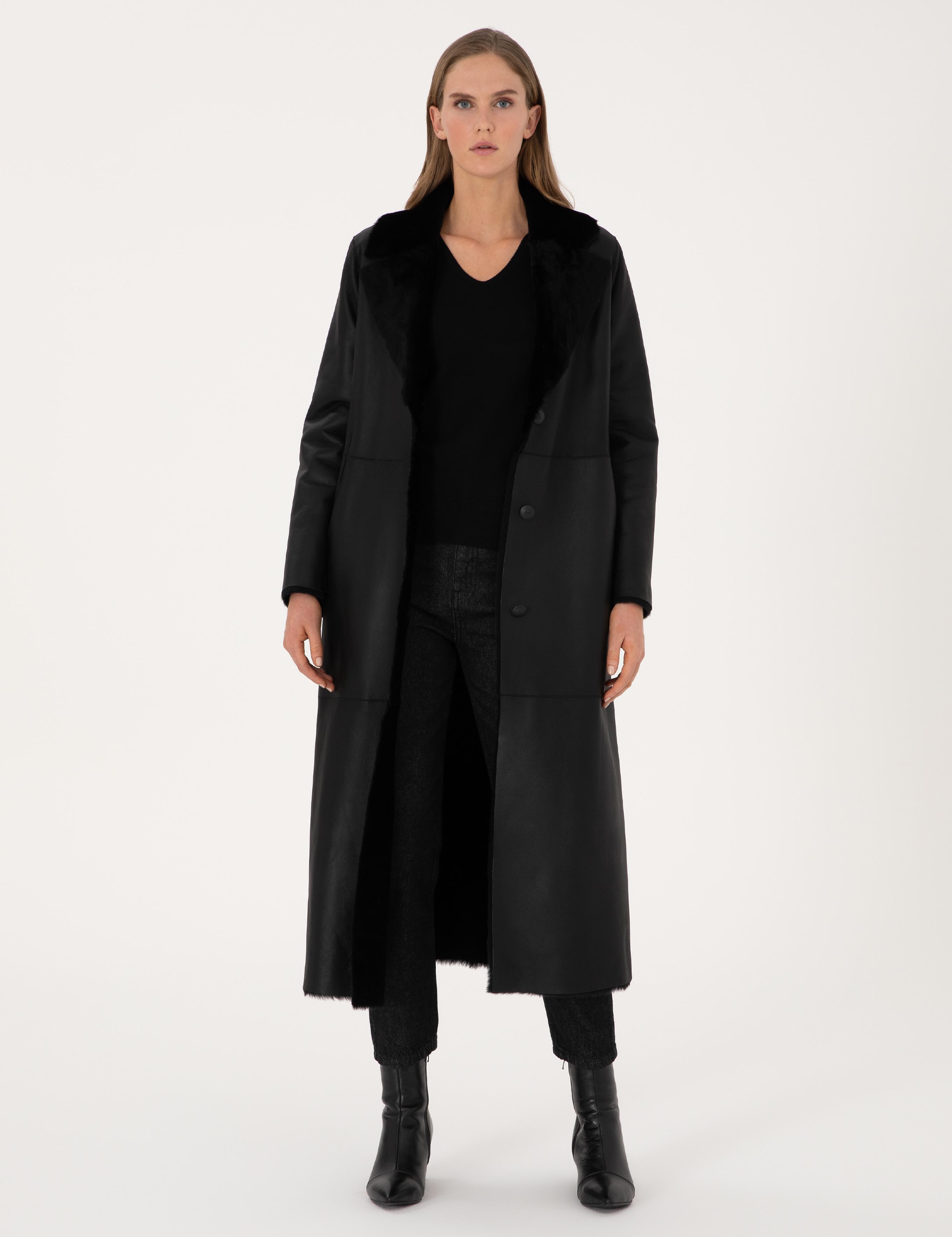 Siyah Regular Fit Deri Ceket