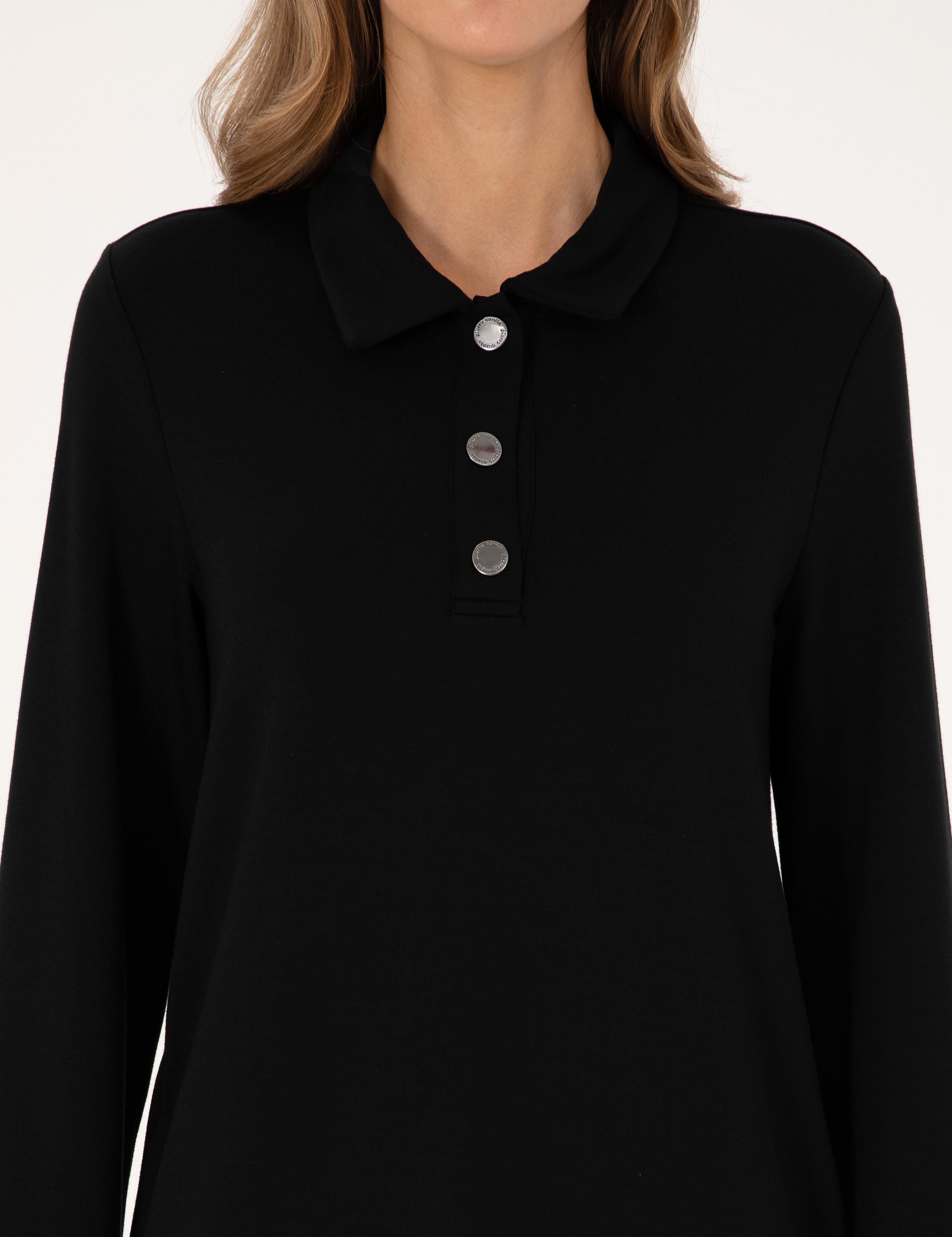 Siyah A Kesim Modal Karışımlı Örme Elbise