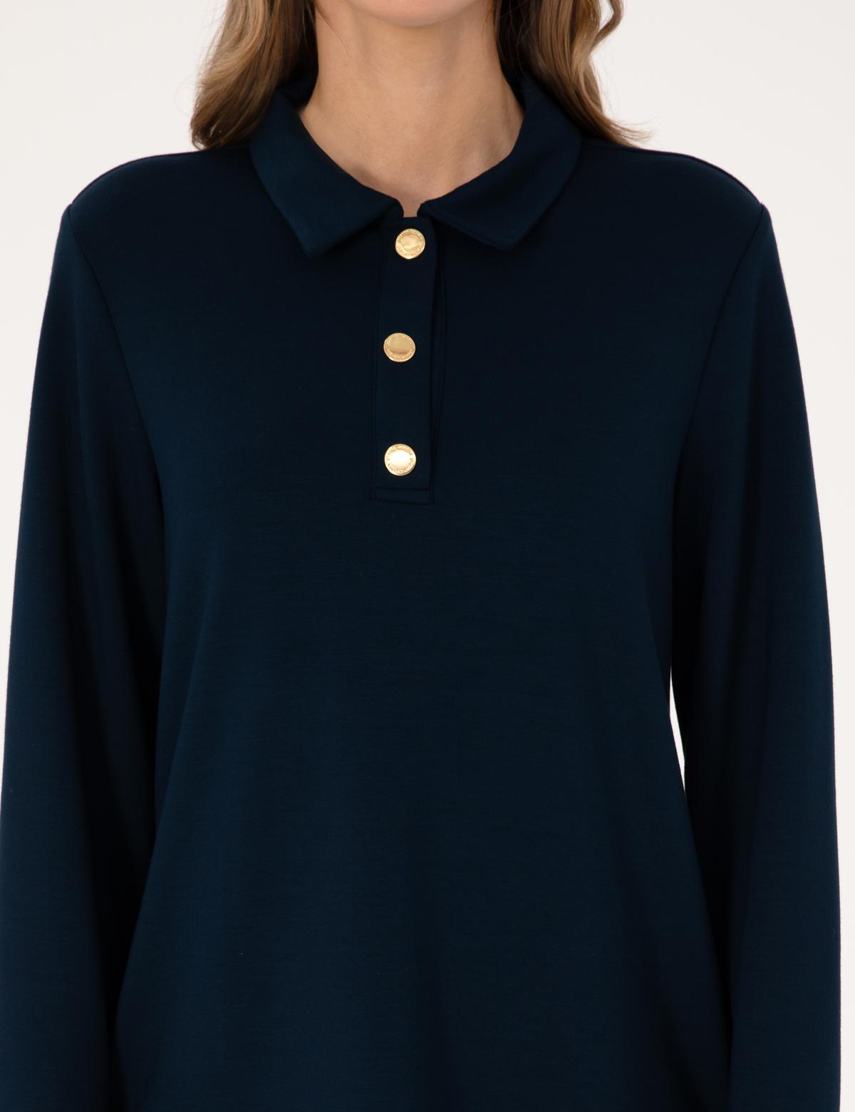 Lacivert A Kesim Modal Karışımlı Örme Elbise - 50315895016