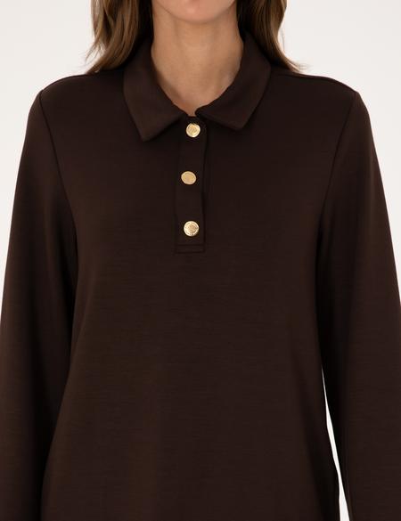 Kahverengi A Kesim Modal Karışımlı Örme Elbise - 50315895024