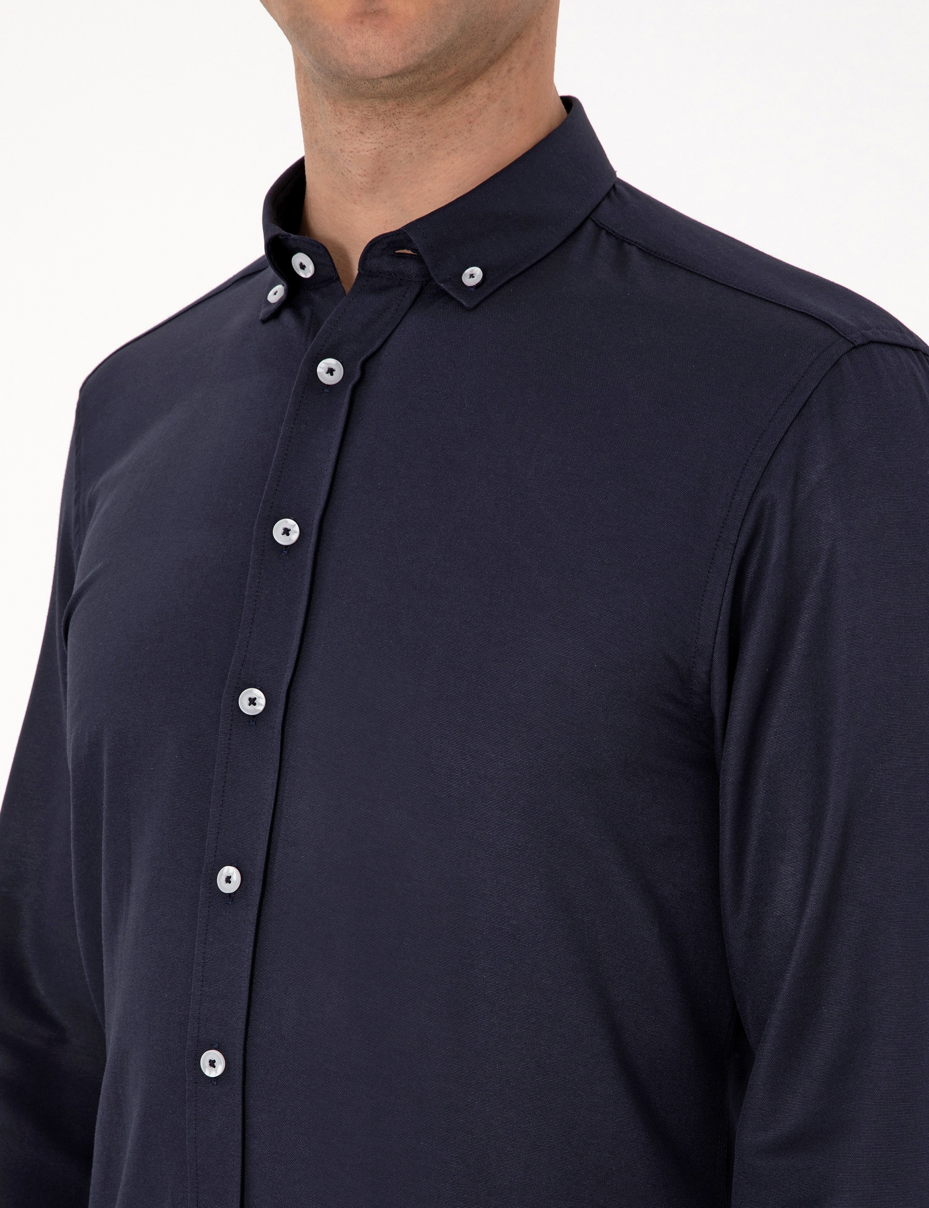 Lacivert Regular Fit Uzun Kollu Gömlek