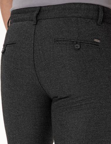 Antrasit Slim Fit Kordonlu Kanvas Pantolon