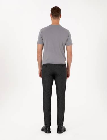 Antrasit Slim Fit Kordonlu Kanvas Pantolon