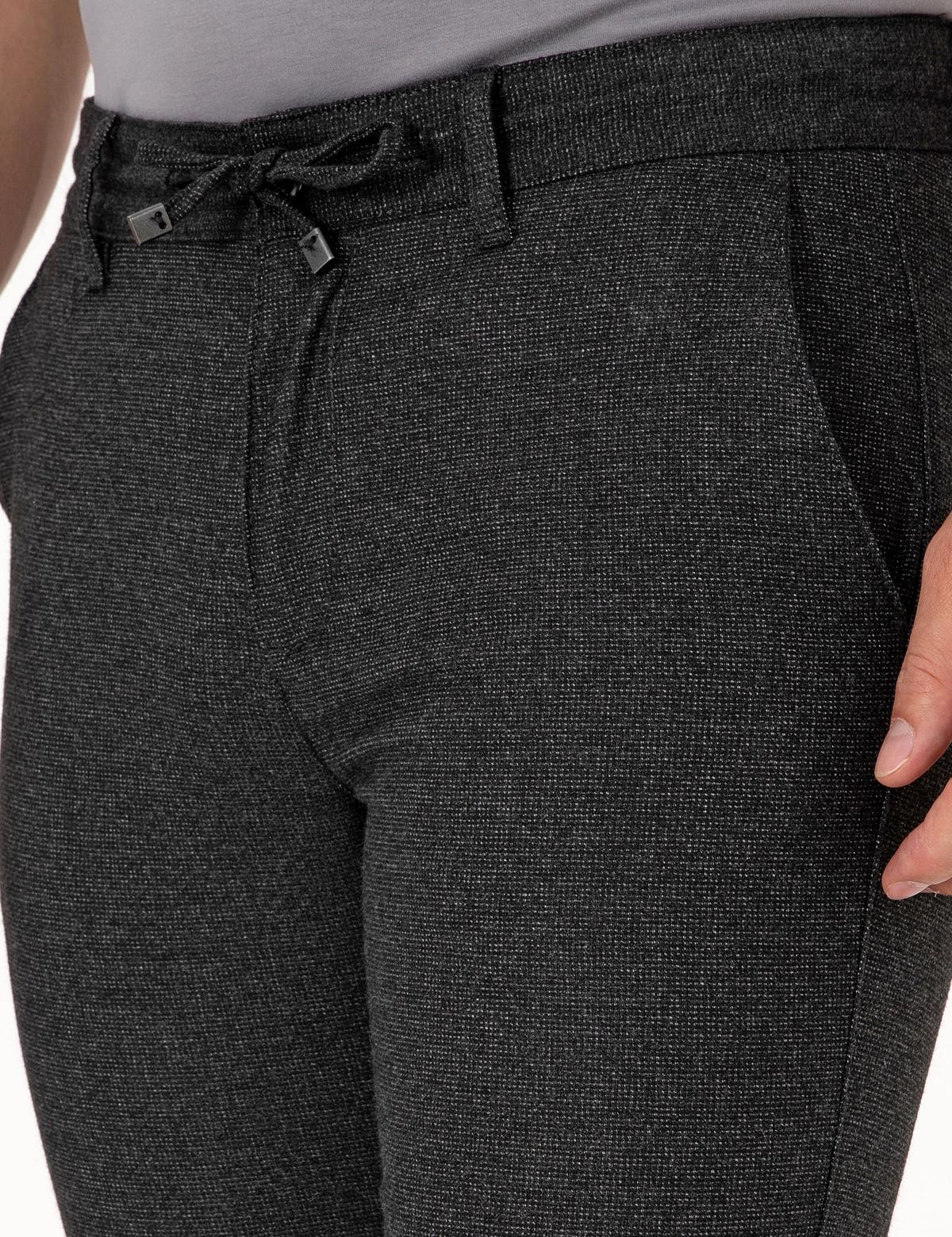 Antrasit Slim Fit Kordonlu Kanvas Pantolon - 50310829180