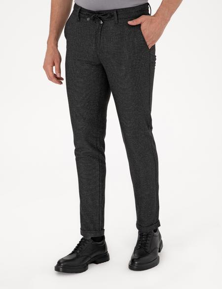 Antrasit Slim Fit Kordonlu Kanvas Pantolon - 50310829180