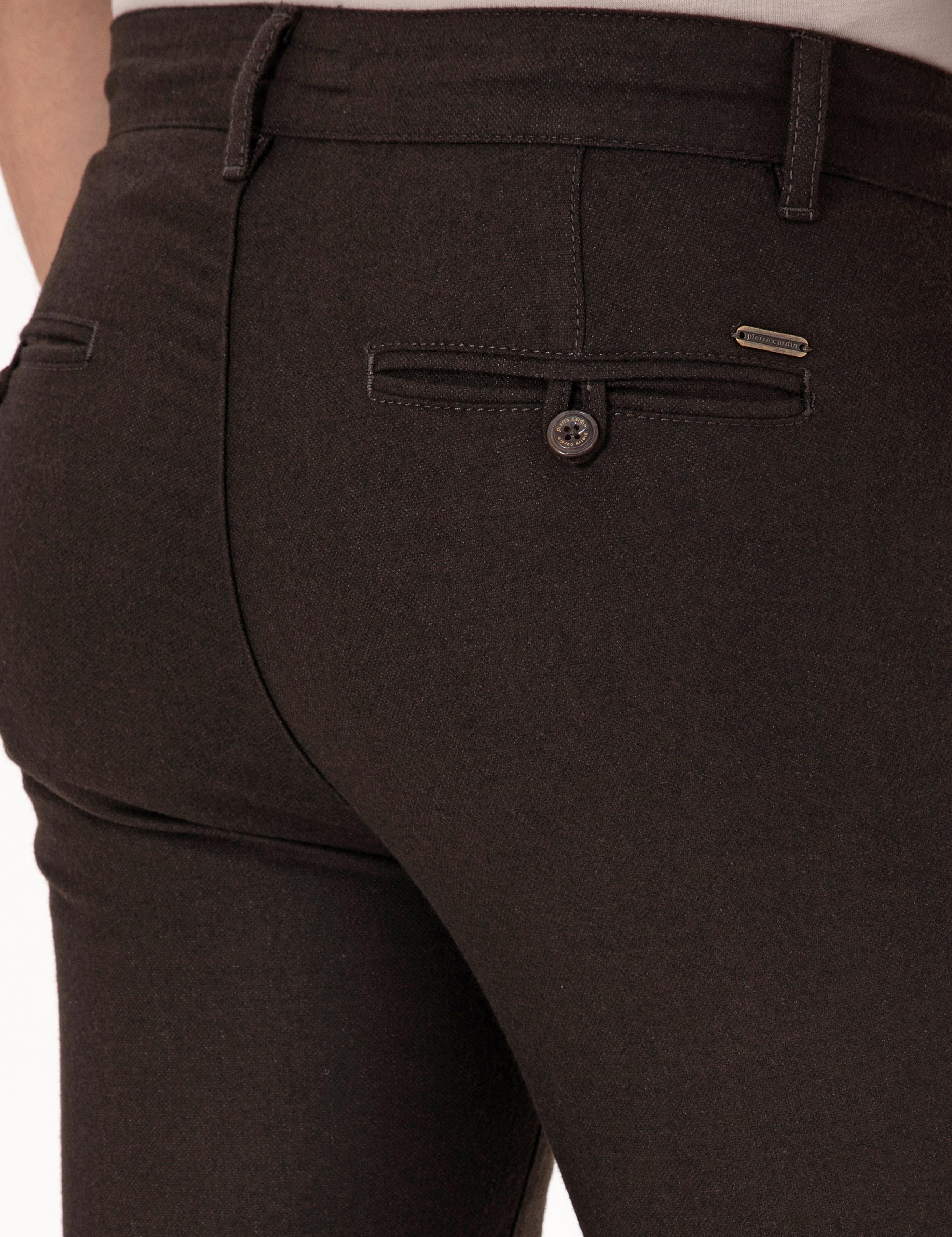 Koyu Kahverengi Slim Fit Kordonlu Kanvas Pantolon