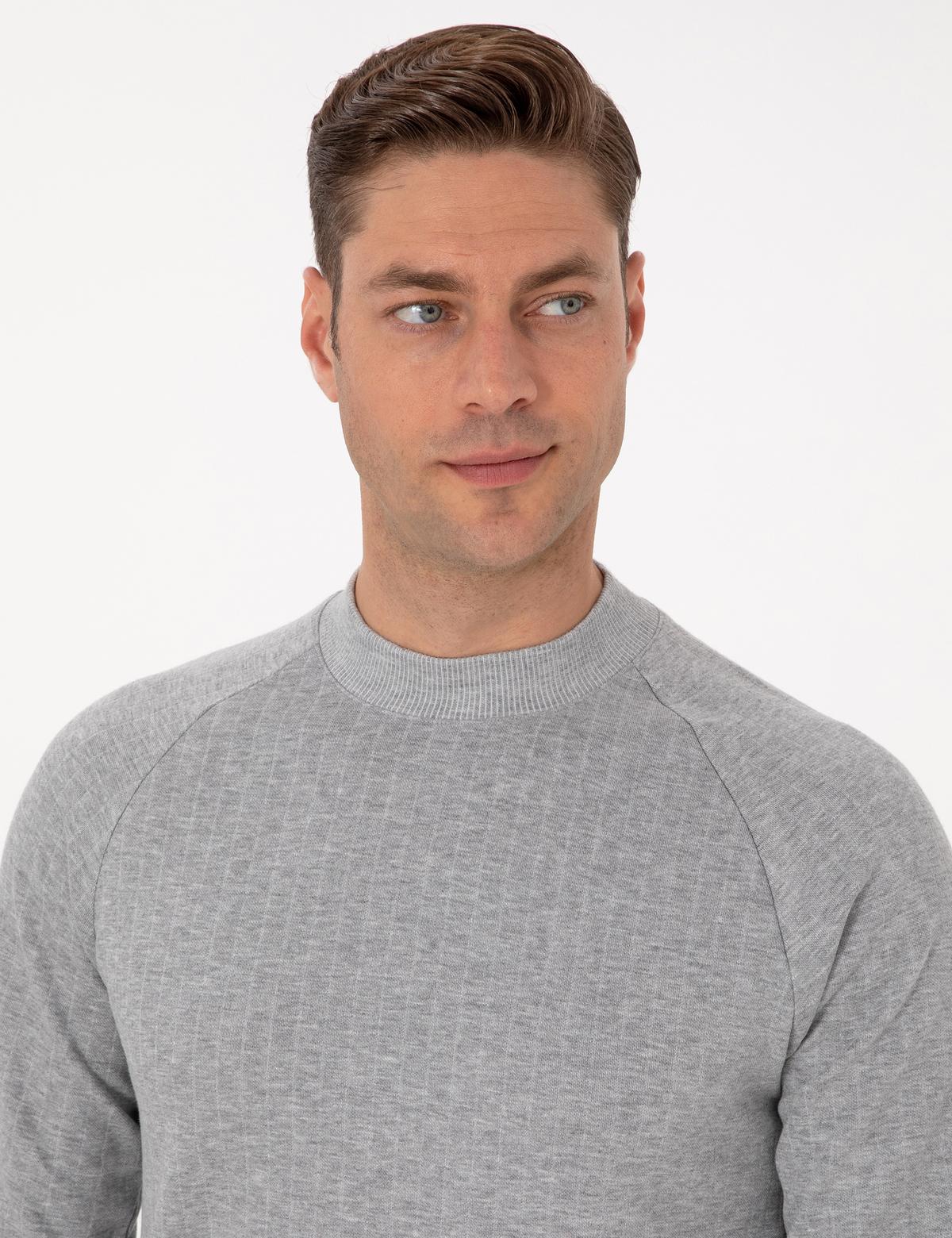 Açık Gri Melanj Regular Fit Sweatshirt - 50313899045