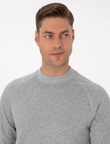 Açık Gri Melanj Regular Fit Sweatshirt