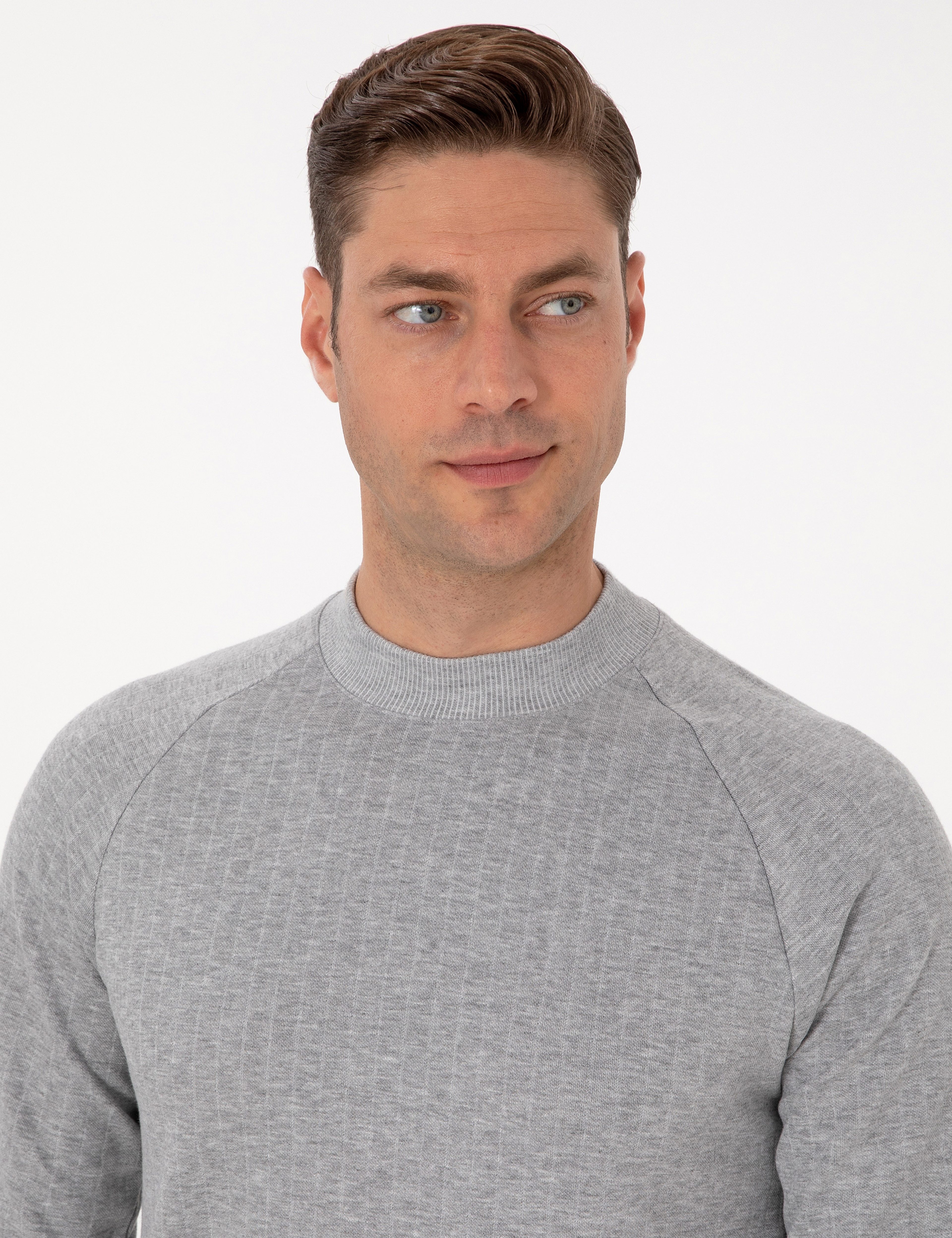 Açık Gri Melanj Regular Fit Sweatshirt