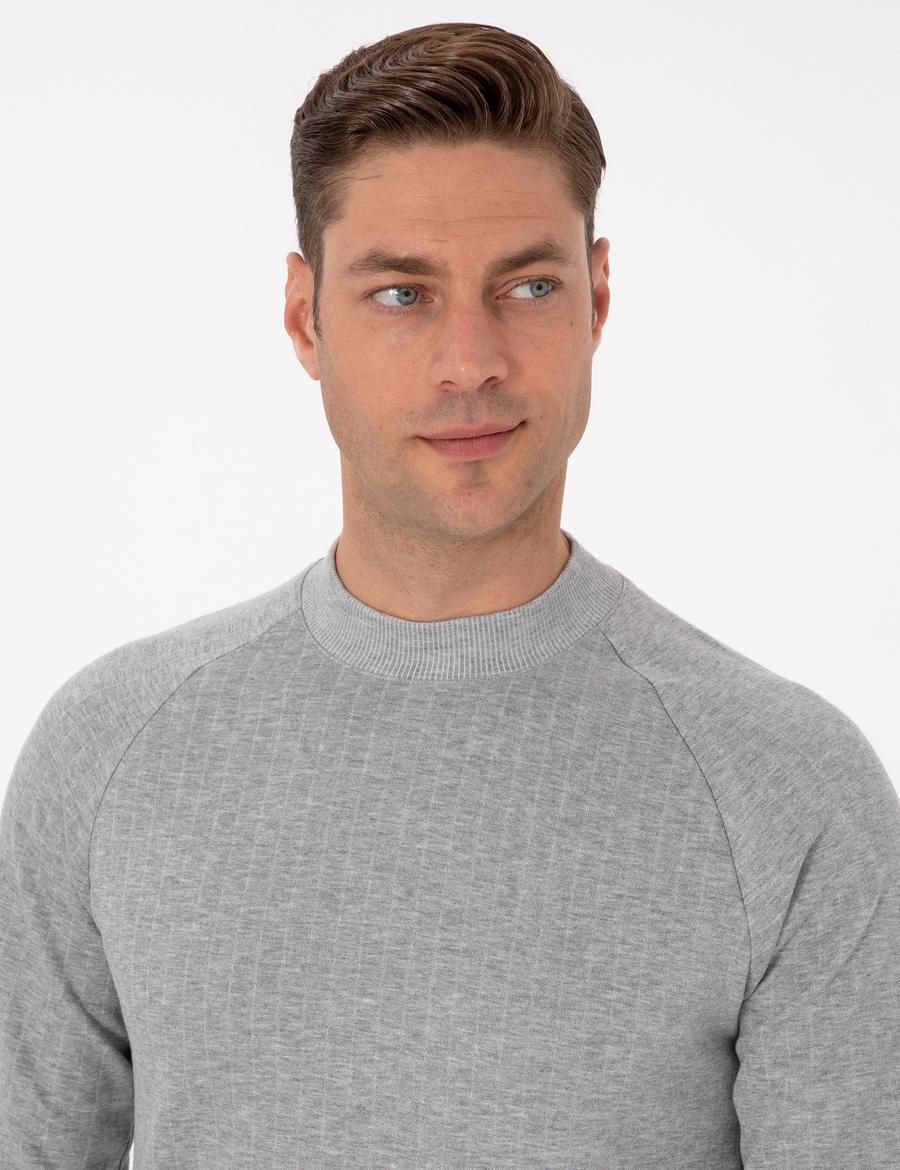 Açık Gri Melanj Regular Fit Sweatshirt