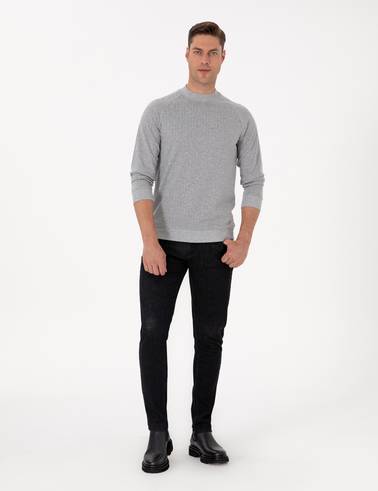 Açık Gri Melanj Regular Fit Sweatshirt