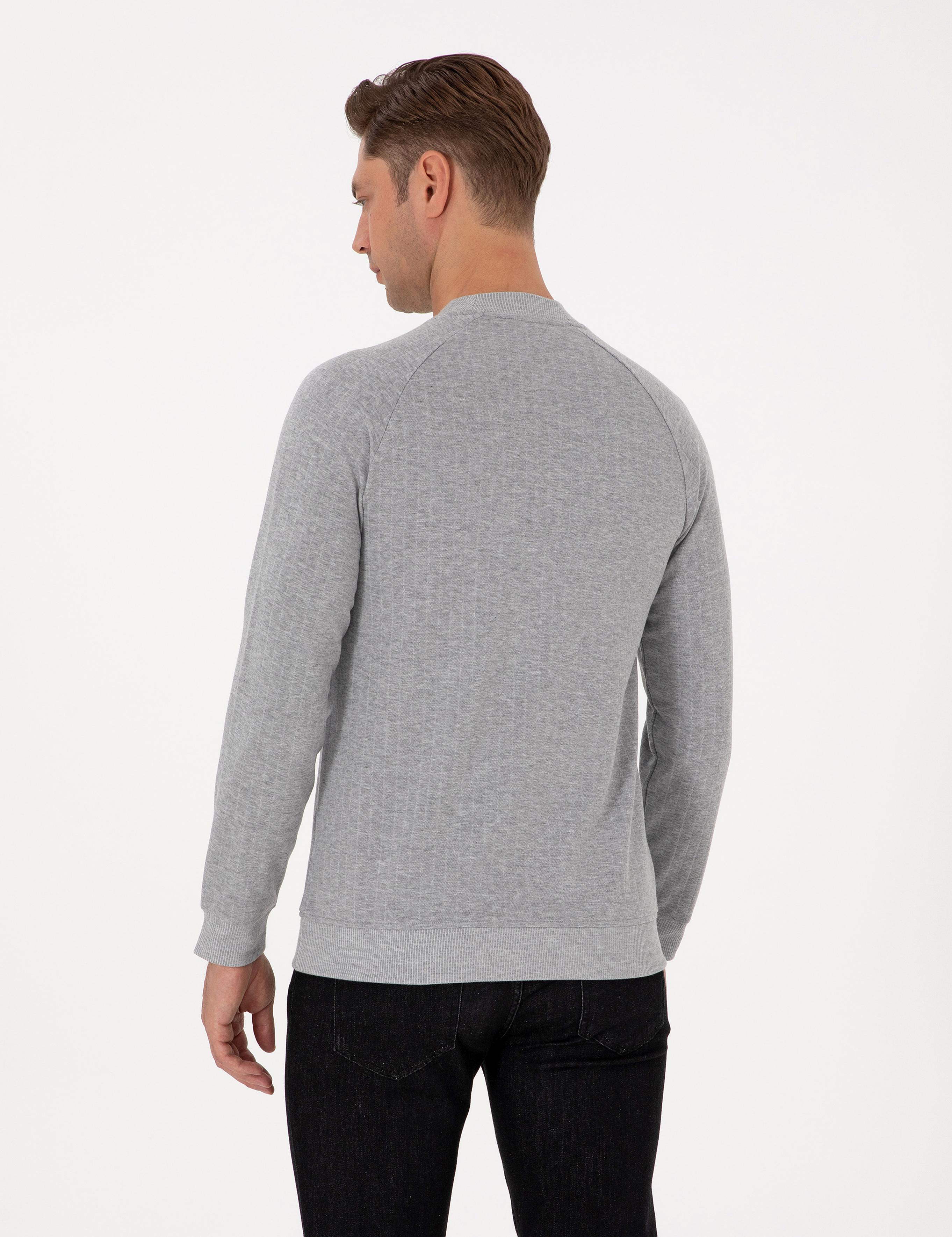 Açık Gri Melanj Regular Fit Sweatshirt