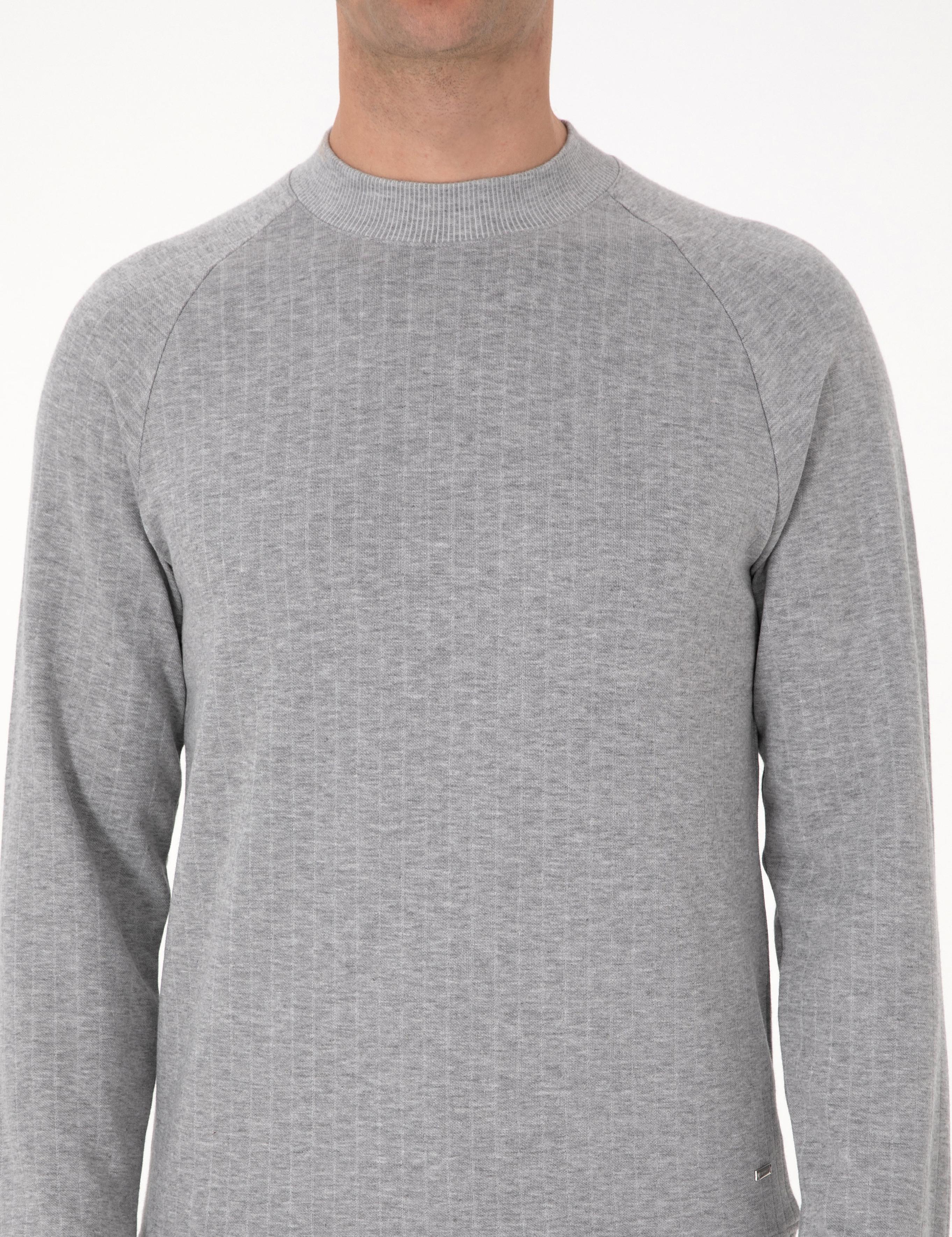 Açık Gri Melanj Regular Fit Sweatshirt