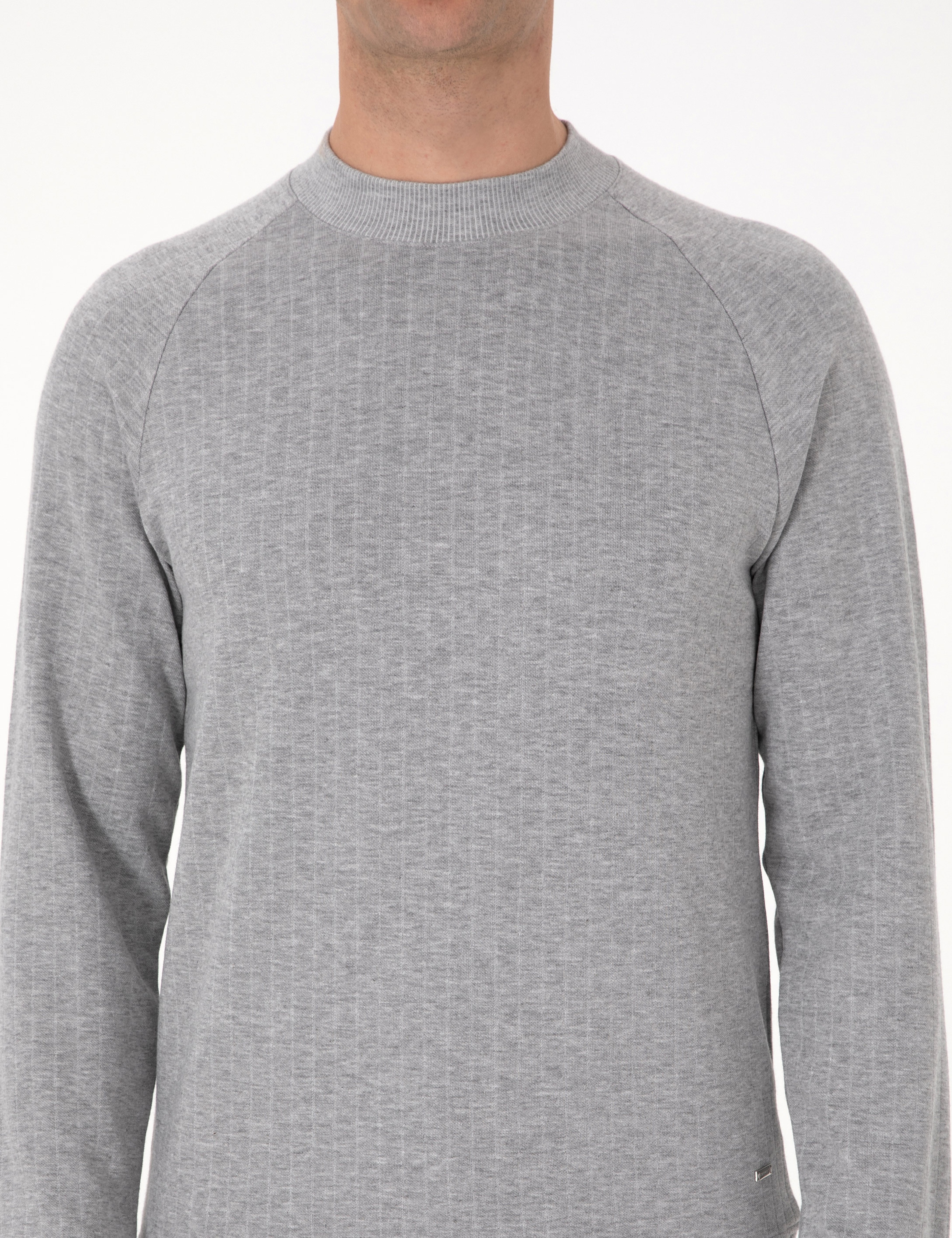 Açık Gri Melanj Regular Fit Sweatshirt