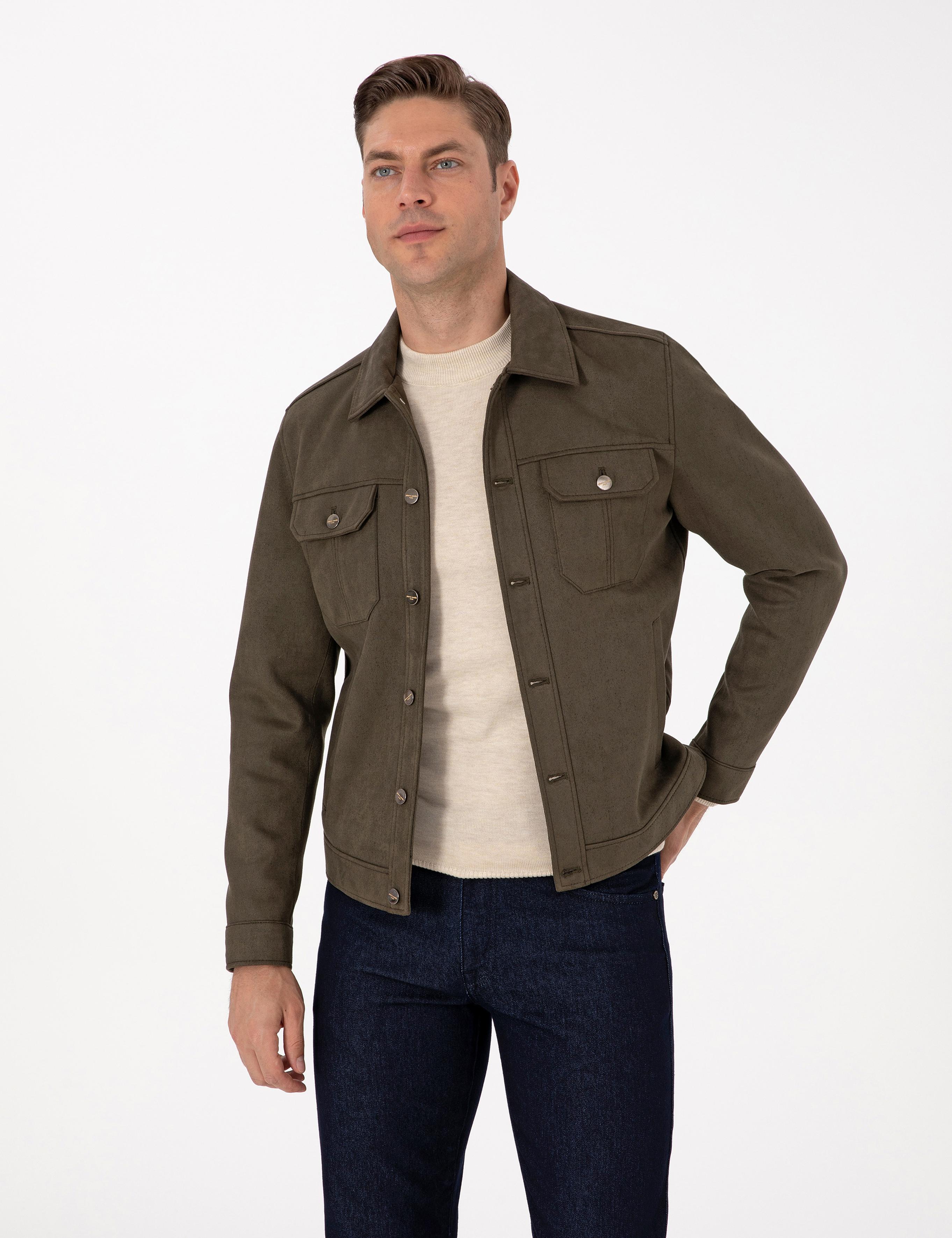 Yeşil Suni Deri Ceket