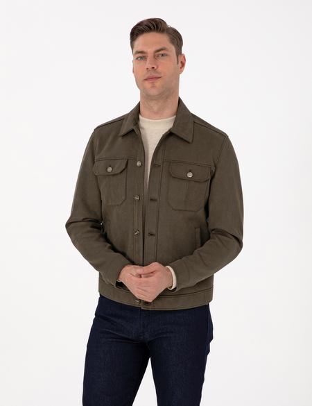 Yeşil Suni Deri Ceket - 50318156001