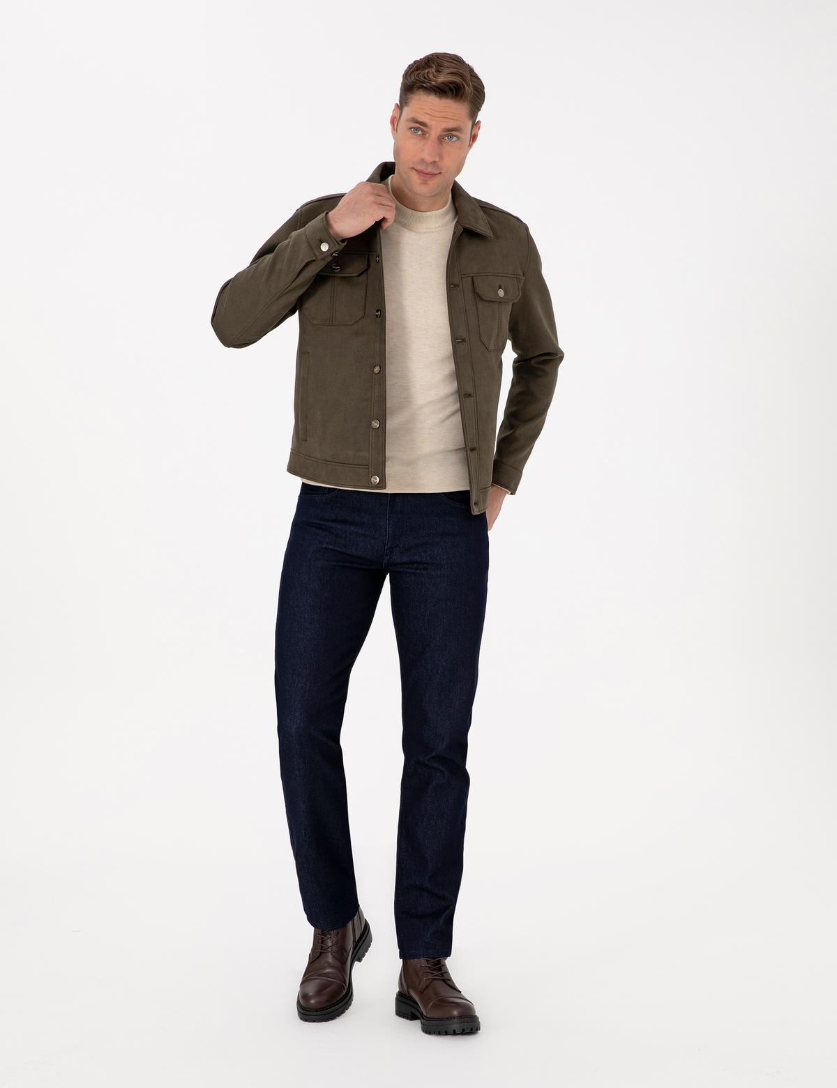 Yeşil Suni Deri Ceket - 50318156001