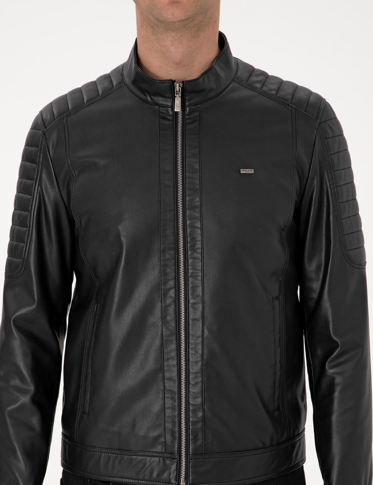 Siyah Suni Deri Ceket - 50318037001