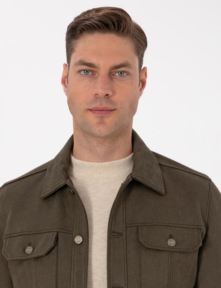 Yeşil Suni Deri Ceket - 50318156001