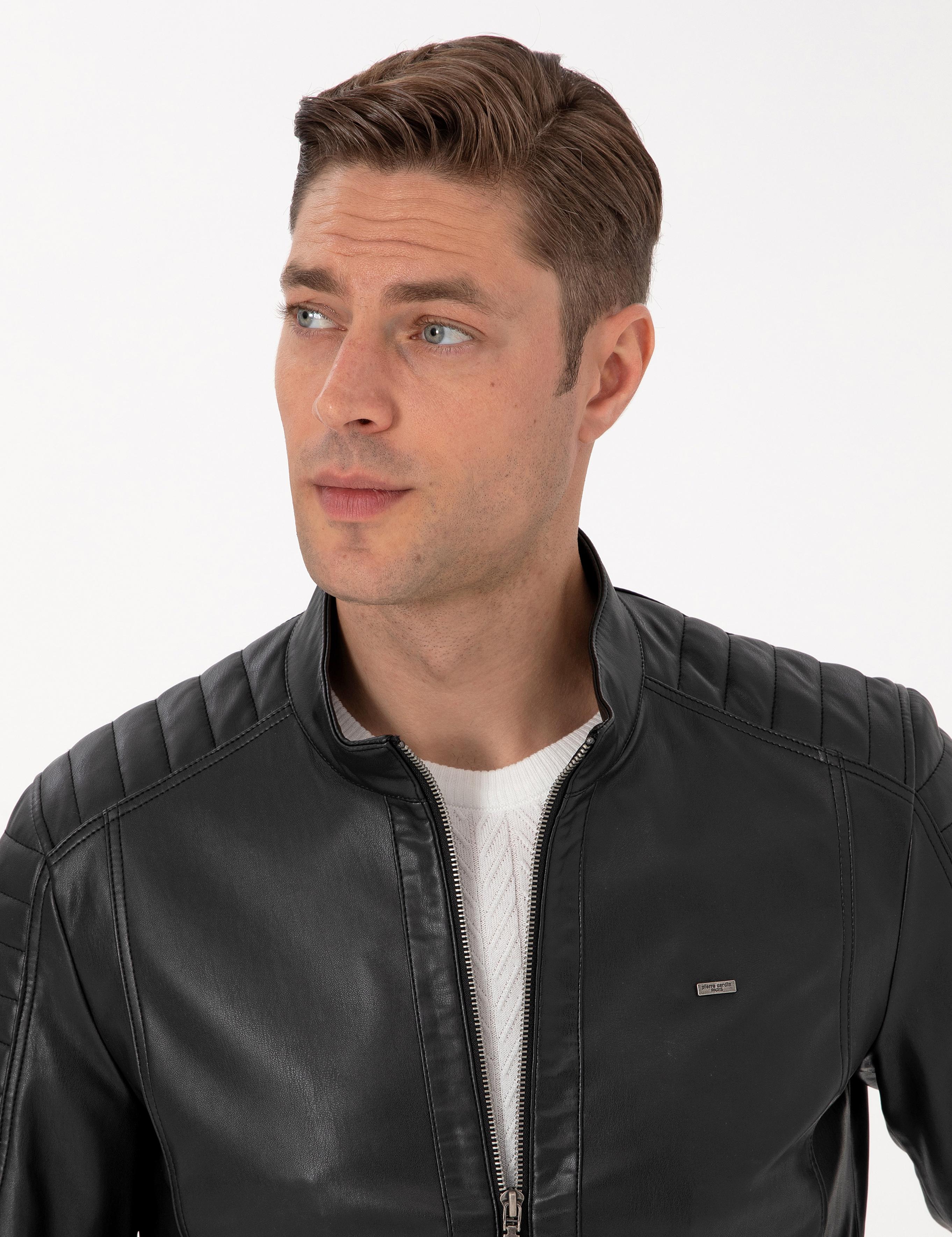 Siyah Suni Deri Ceket