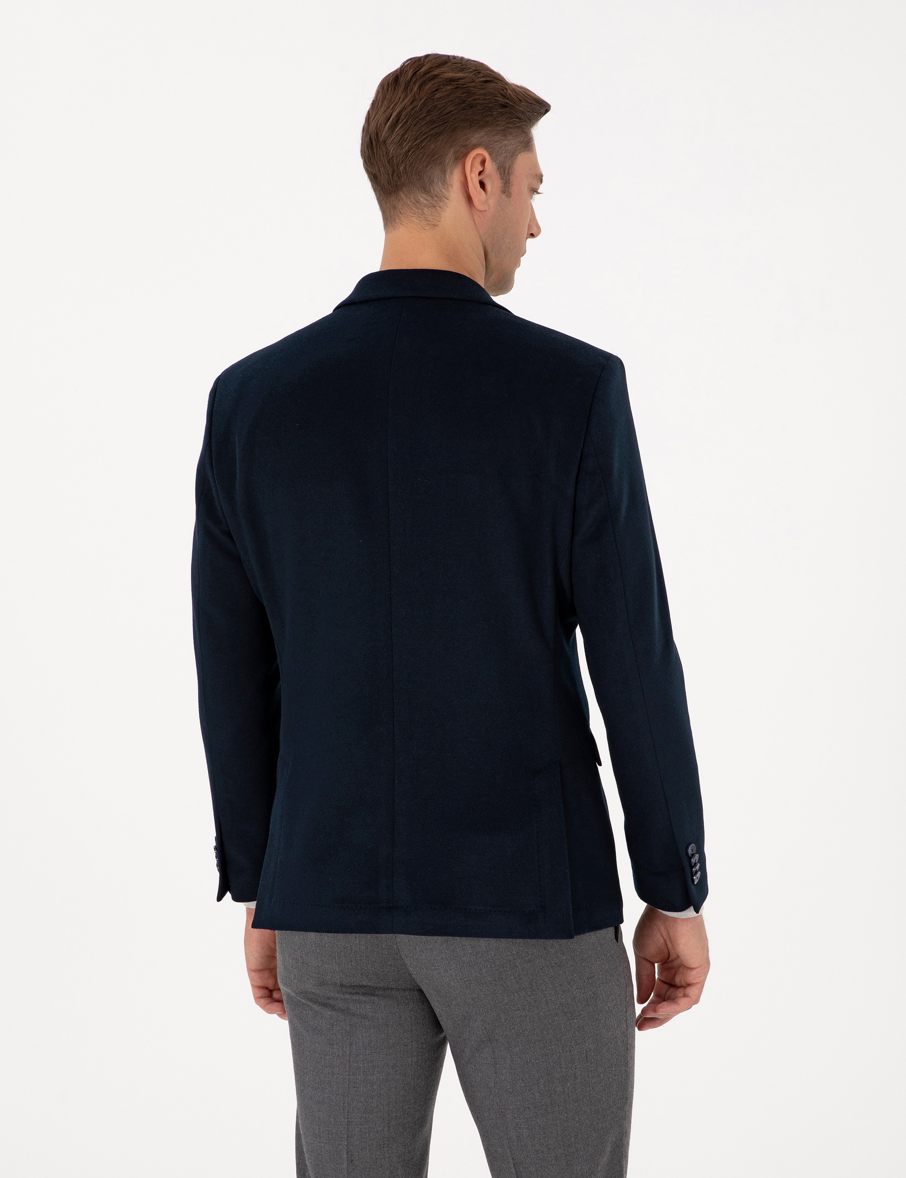 Lacivert Slim Fit Ceket - Image 5