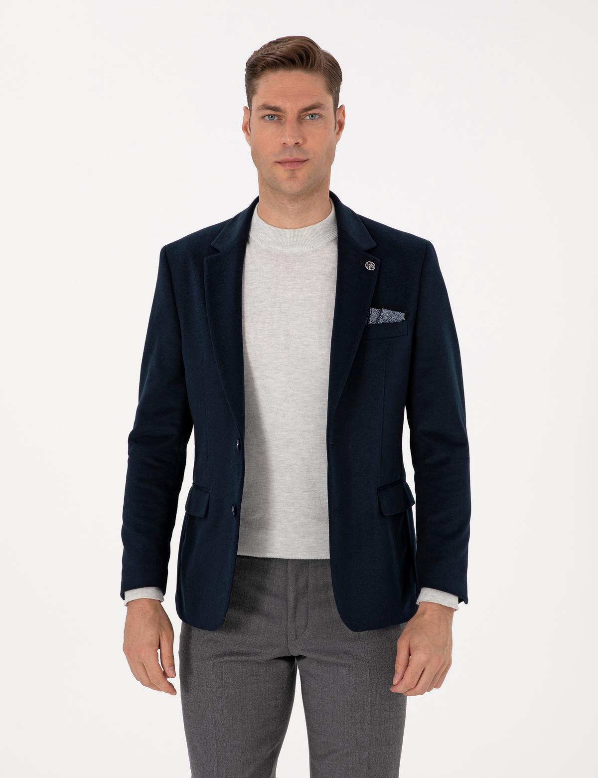 Lacivert Slim Fit Ceket