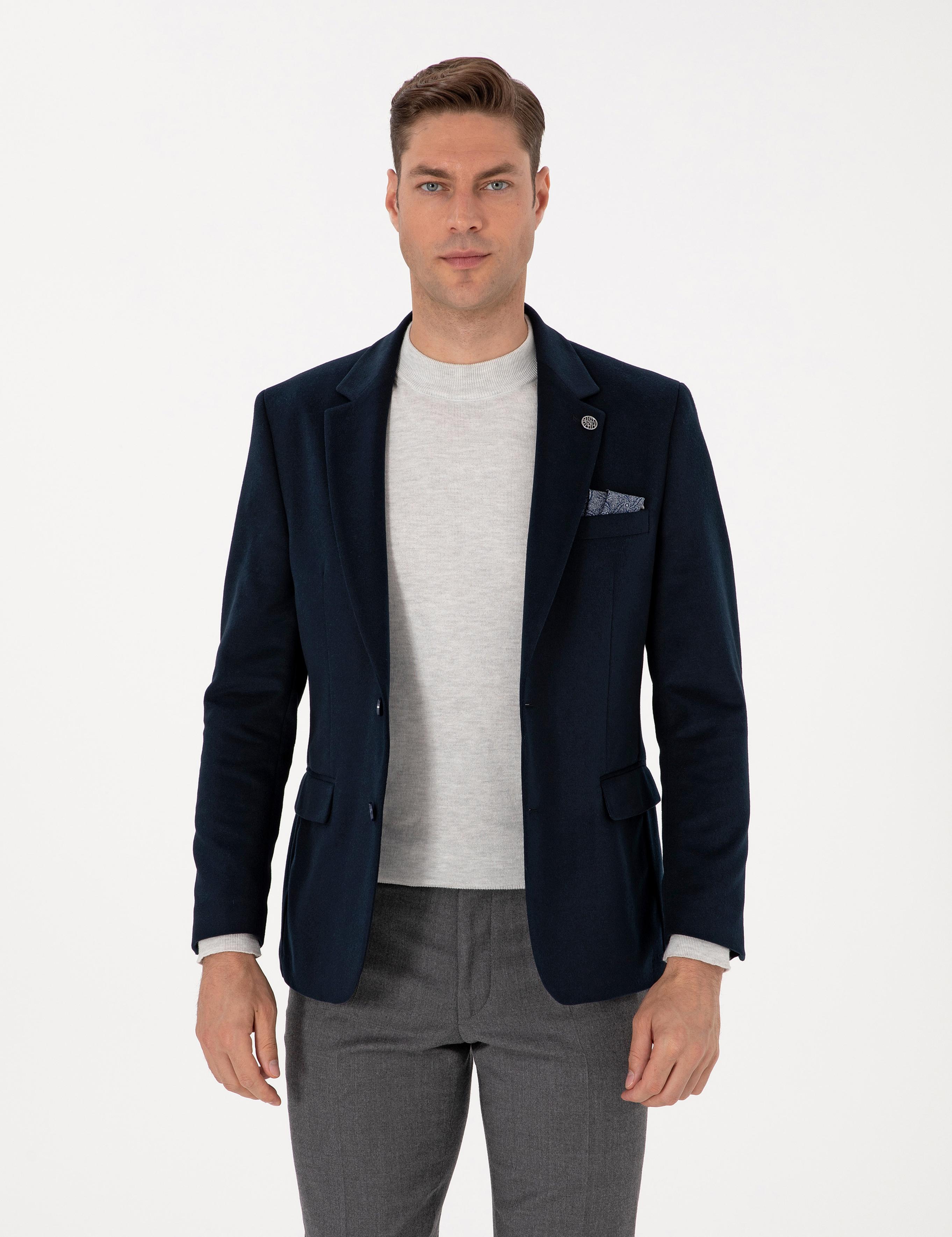 Lacivert Slim Fit Ceket