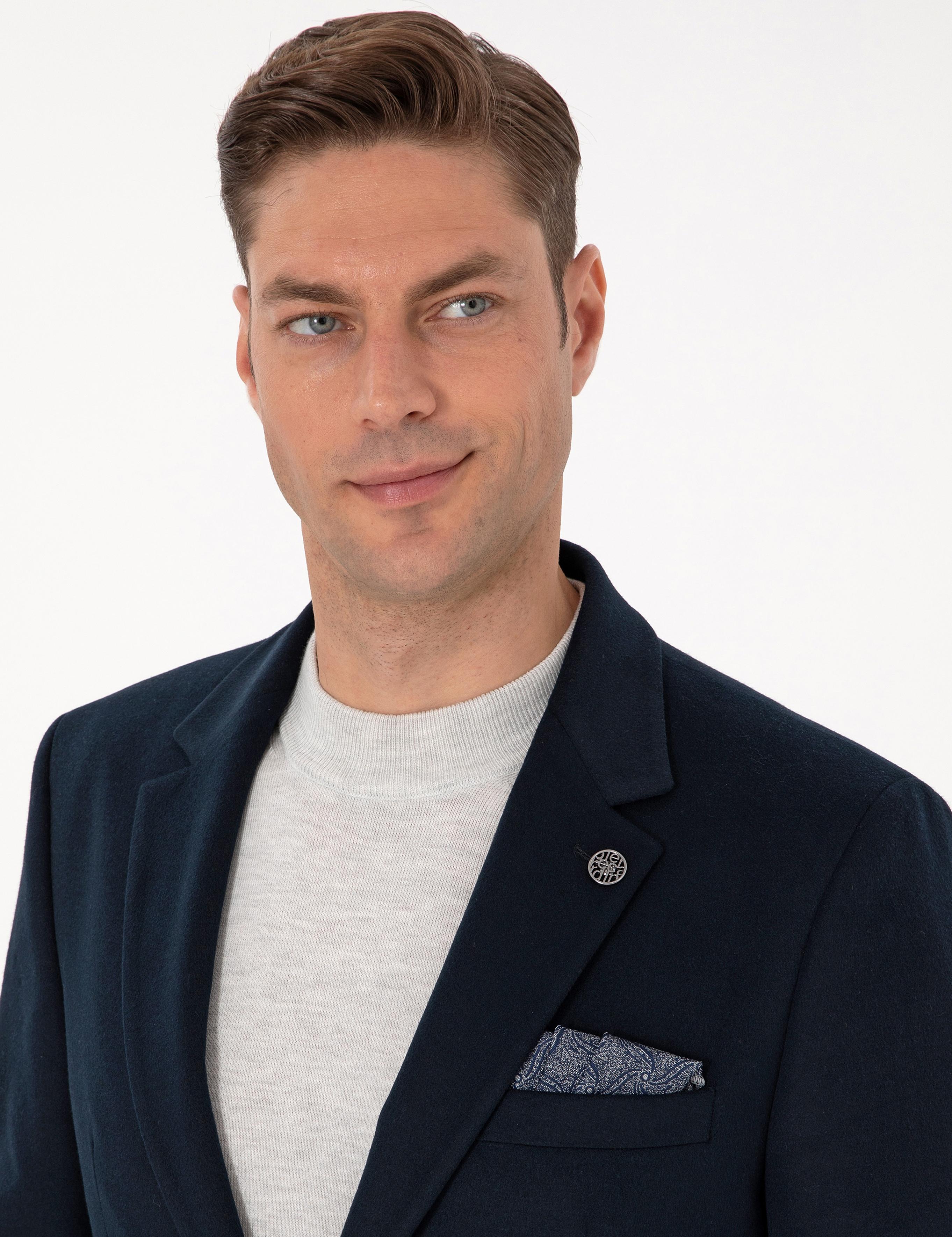 Lacivert Slim Fit Ceket