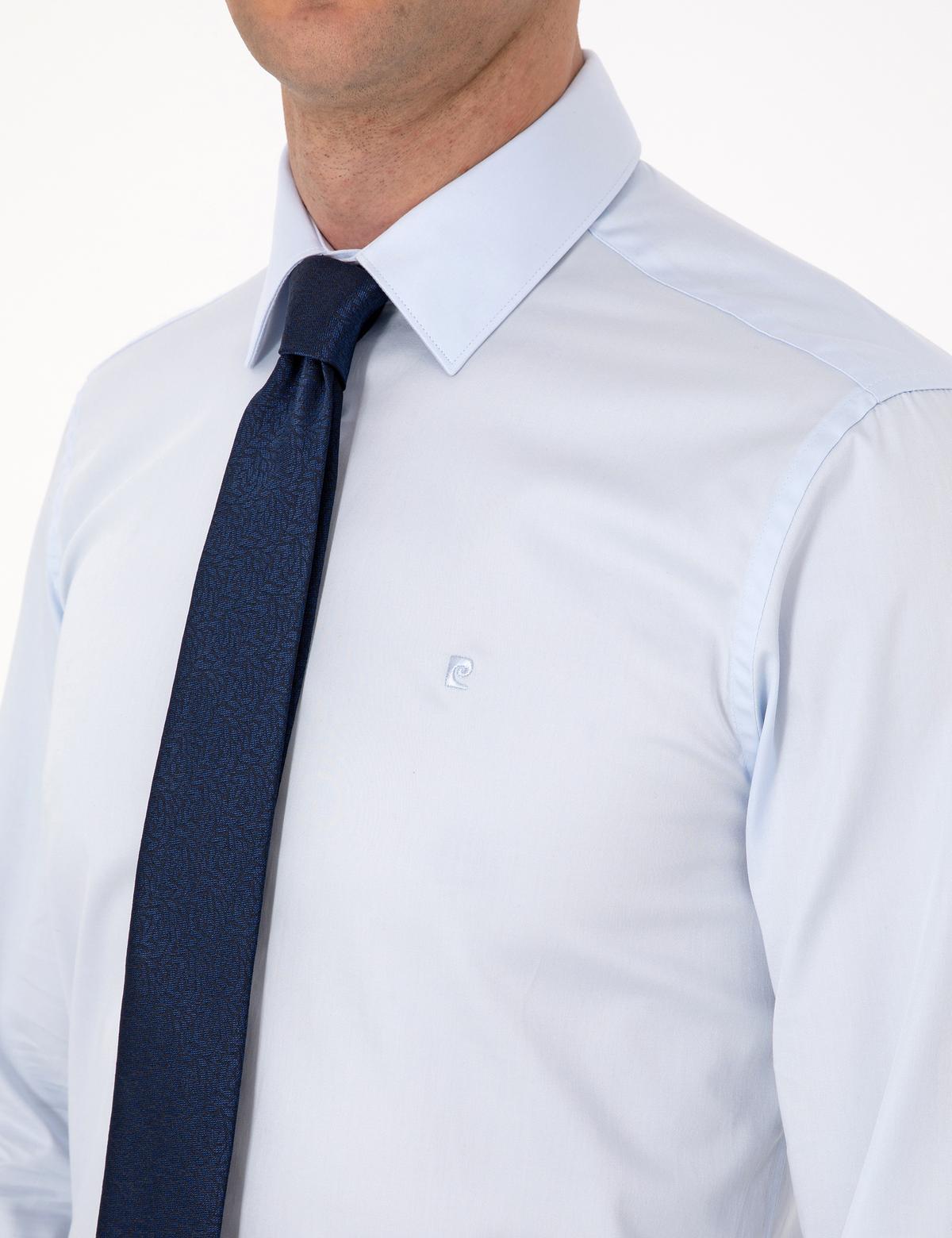 Açık Mavi Slim Fit Uzun Kollu Basic Gömlek - 50315407005