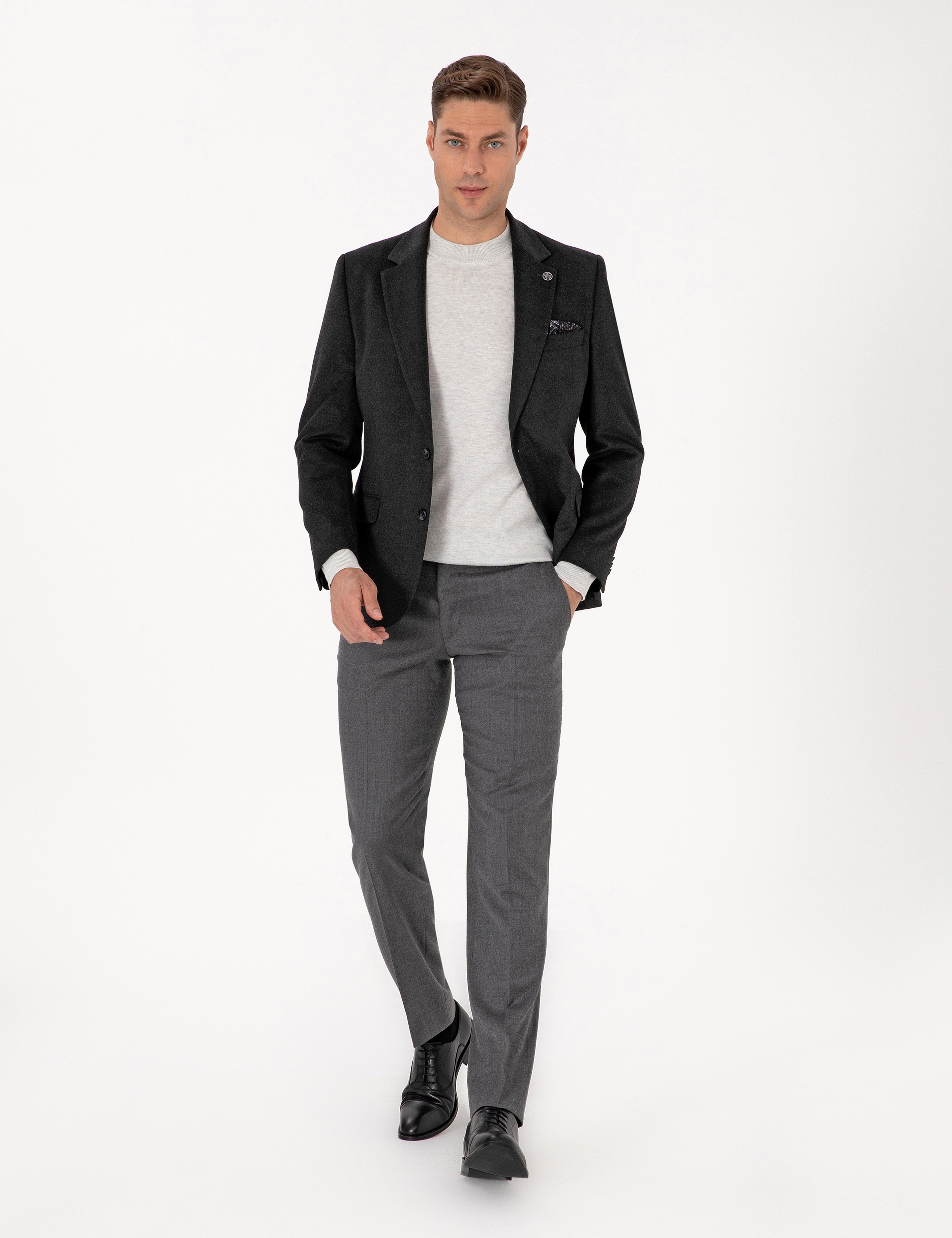 Antrasit Slim Fit Ceket
