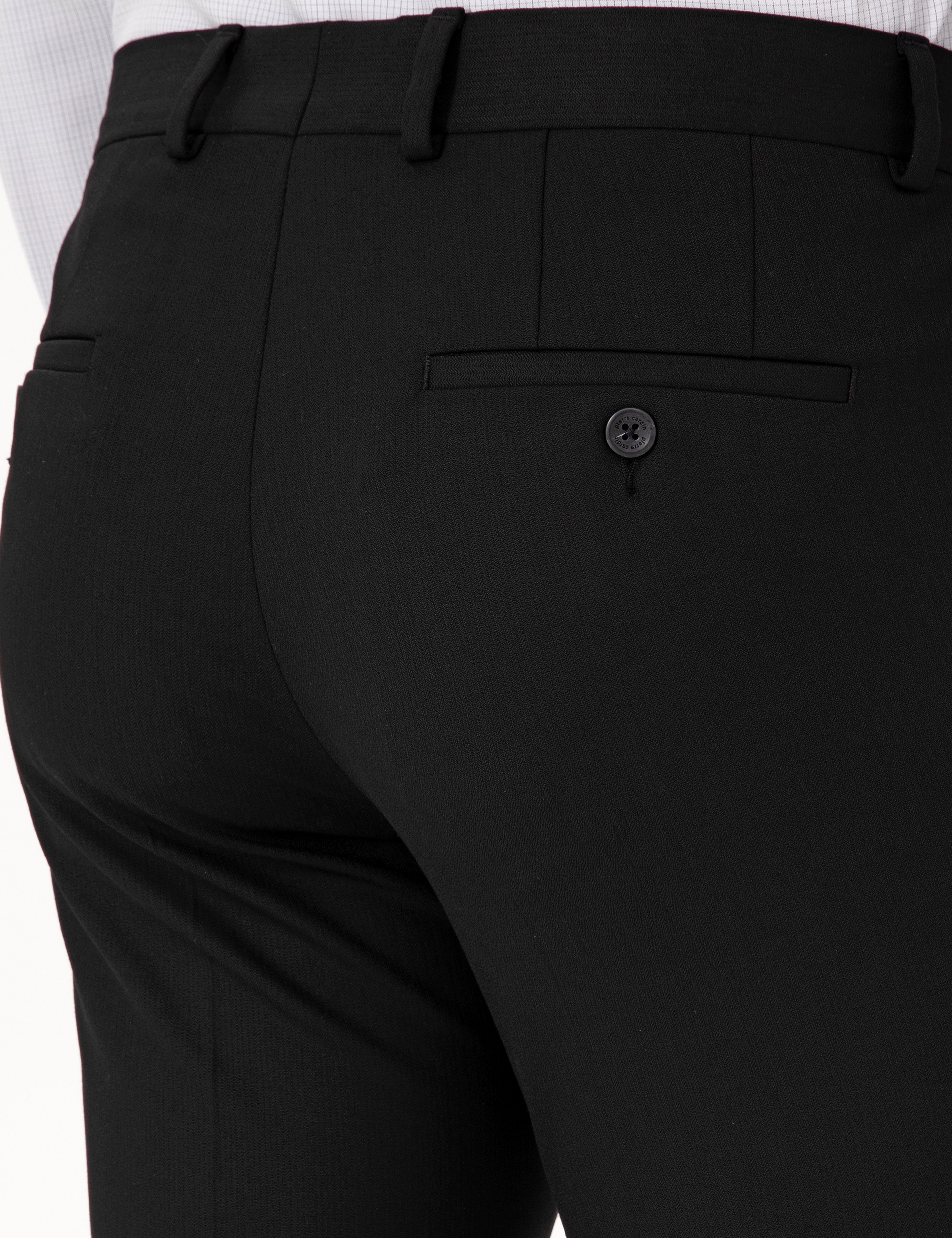 Siyah Slim Fit Kumaş Pantolon - Image 6