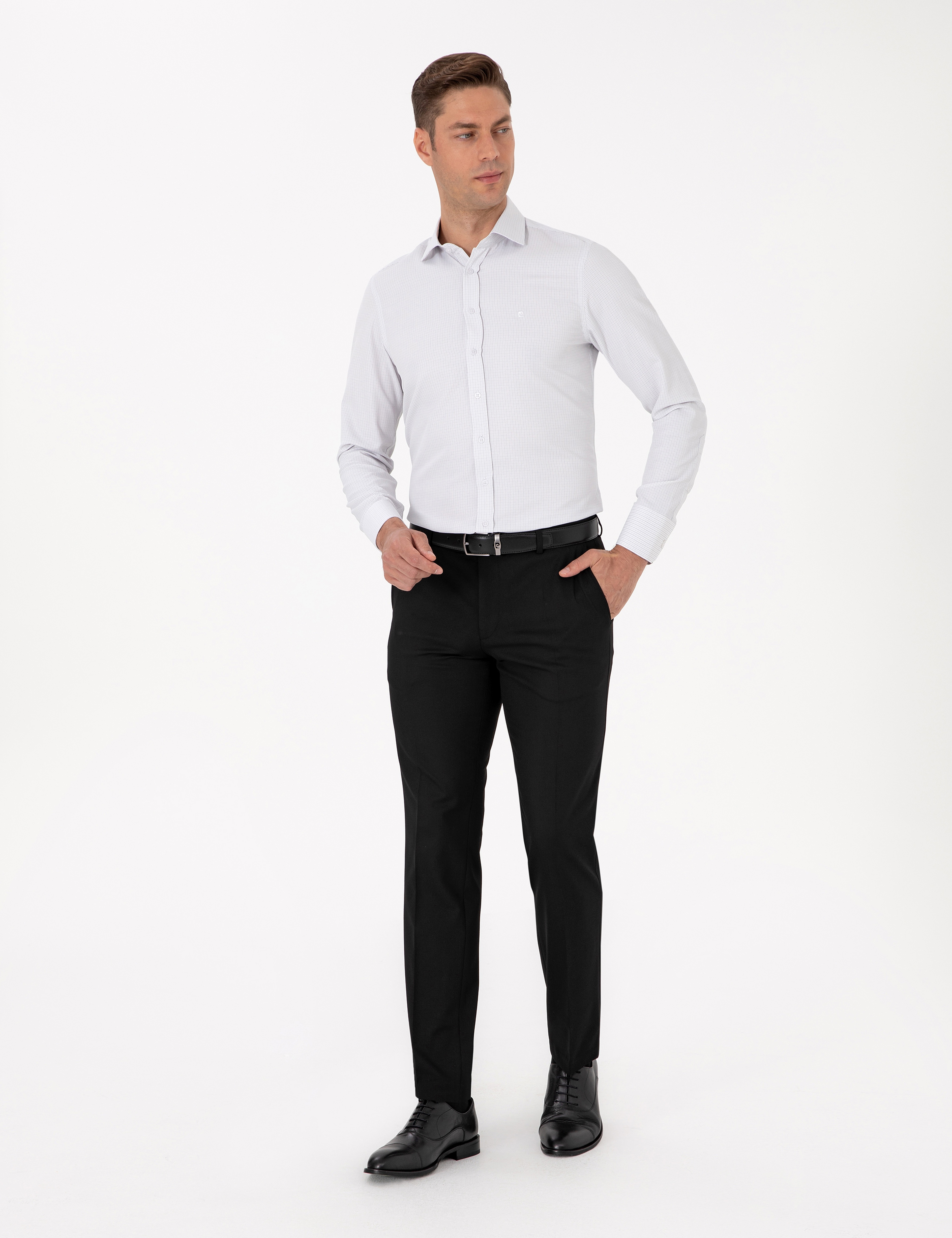 Siyah Slim Fit Kumaş Pantolon - Image 3