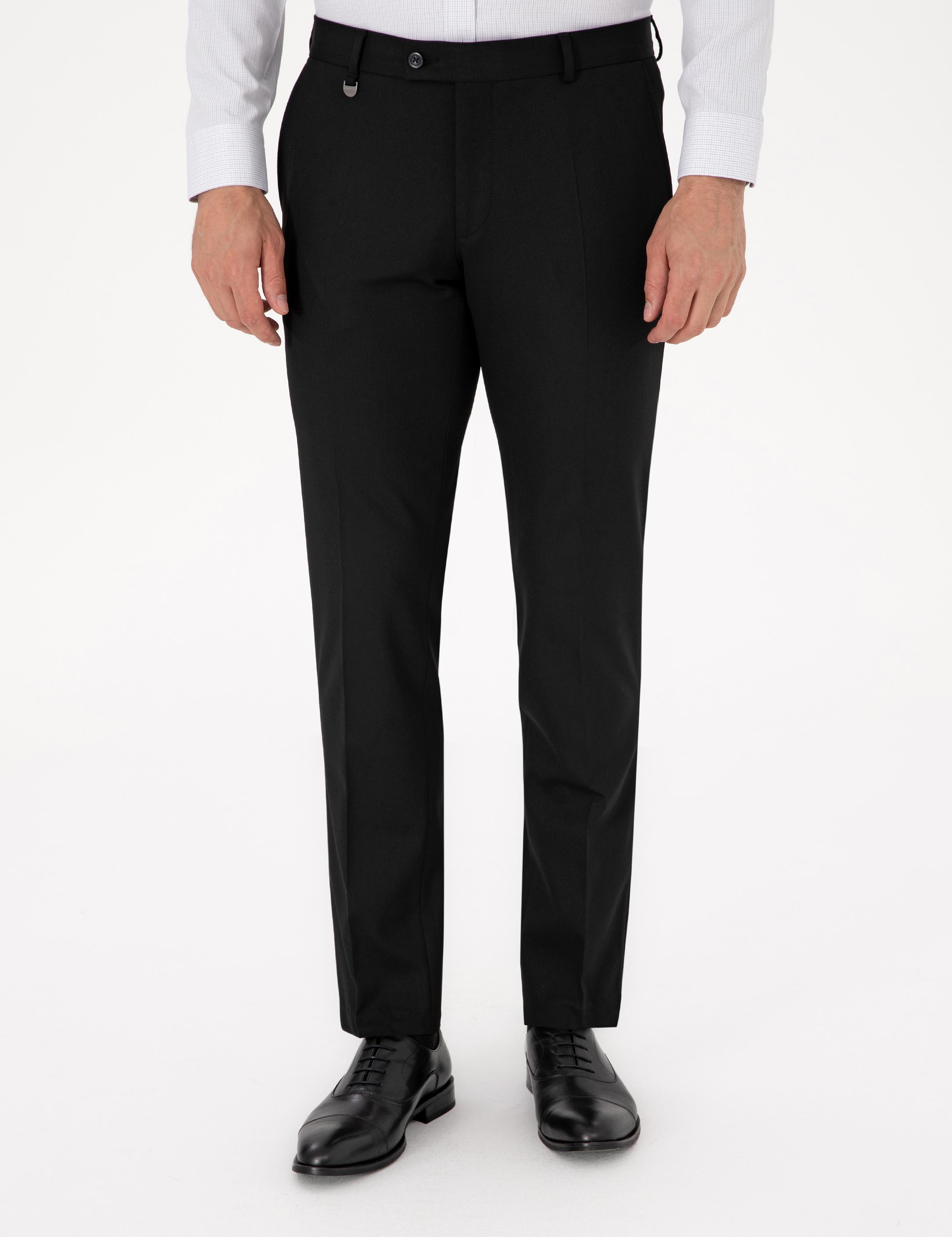 Siyah Slim Fit Kumaş Pantolon