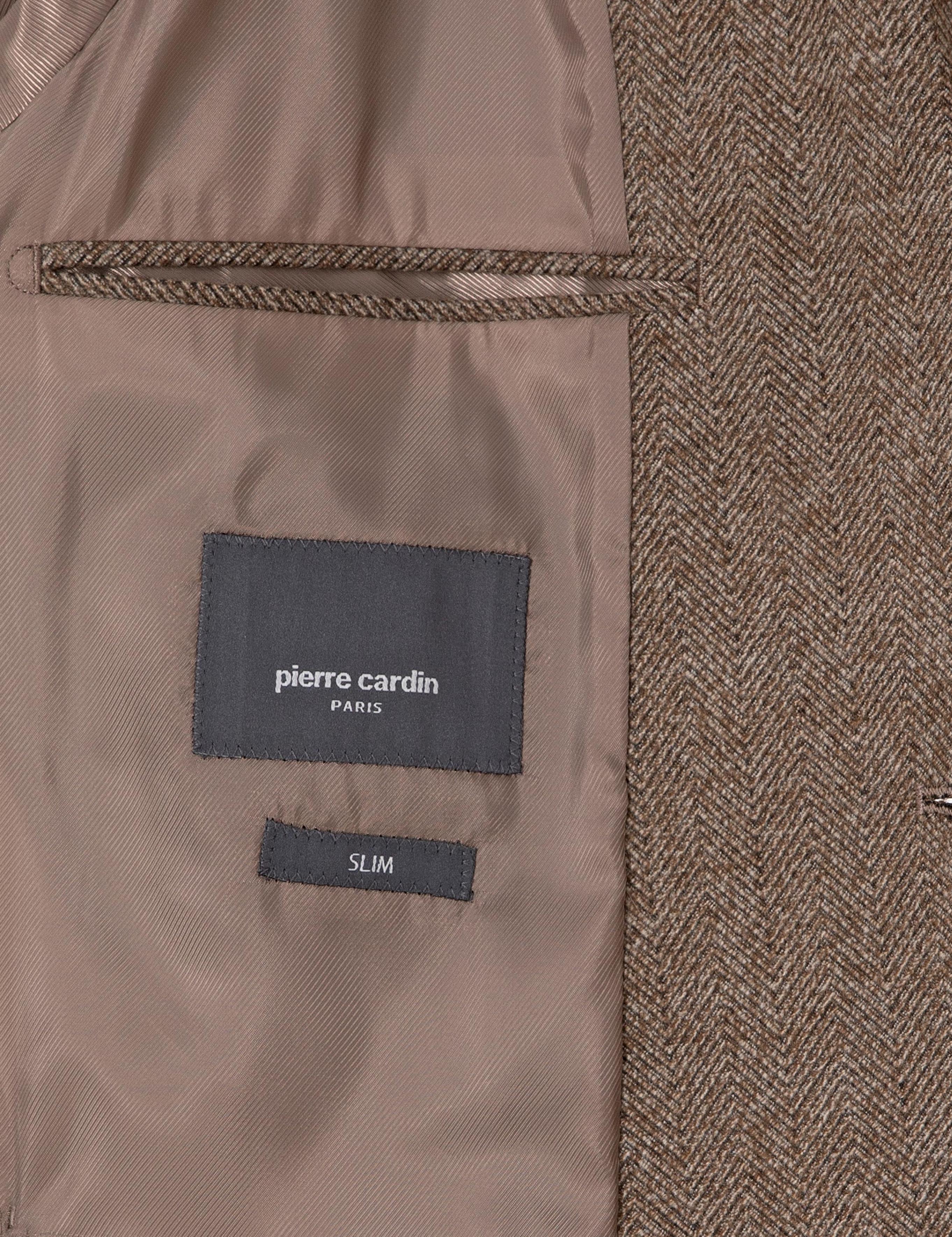 Kahverengi Slim Fit Balıksırtı Ceket