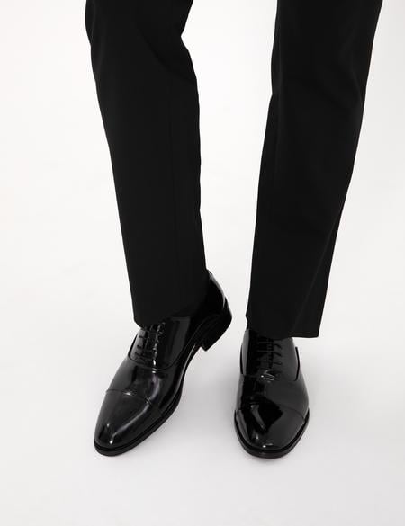 Siyah %100 Deri Microlight Taban Rugan Klasik Ayakkabı - 50318943002