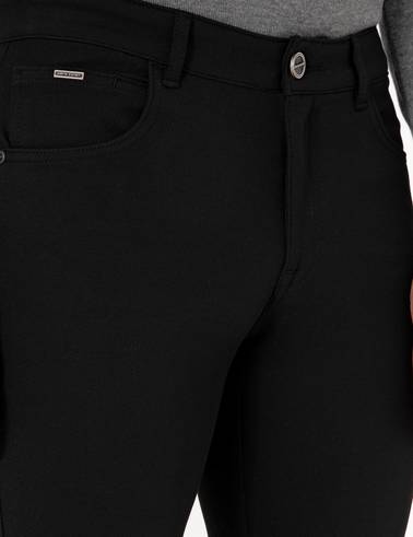 Siyah Slim Fit Kanvas Pantolon