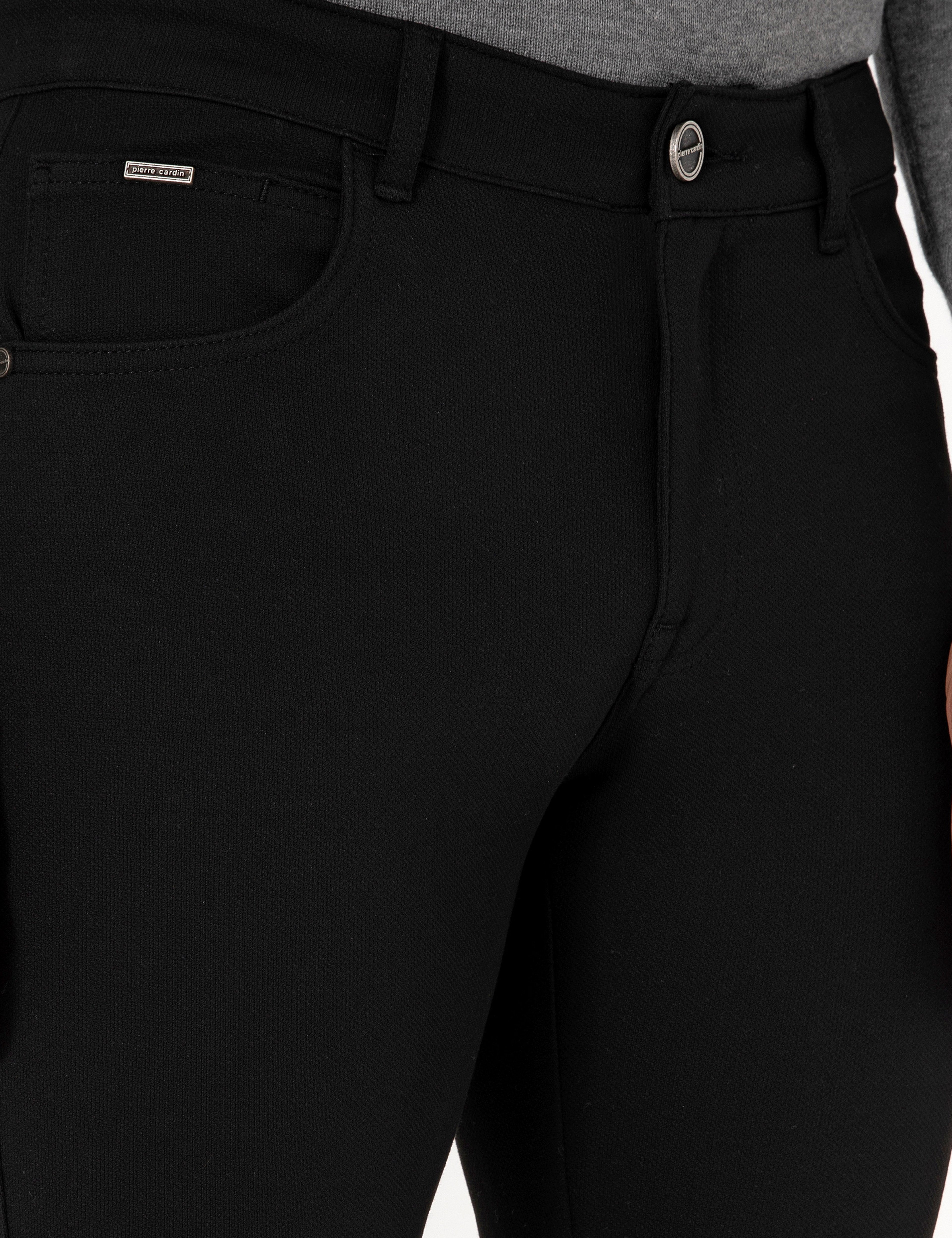 Siyah Slim Fit Kanvas Pantolon