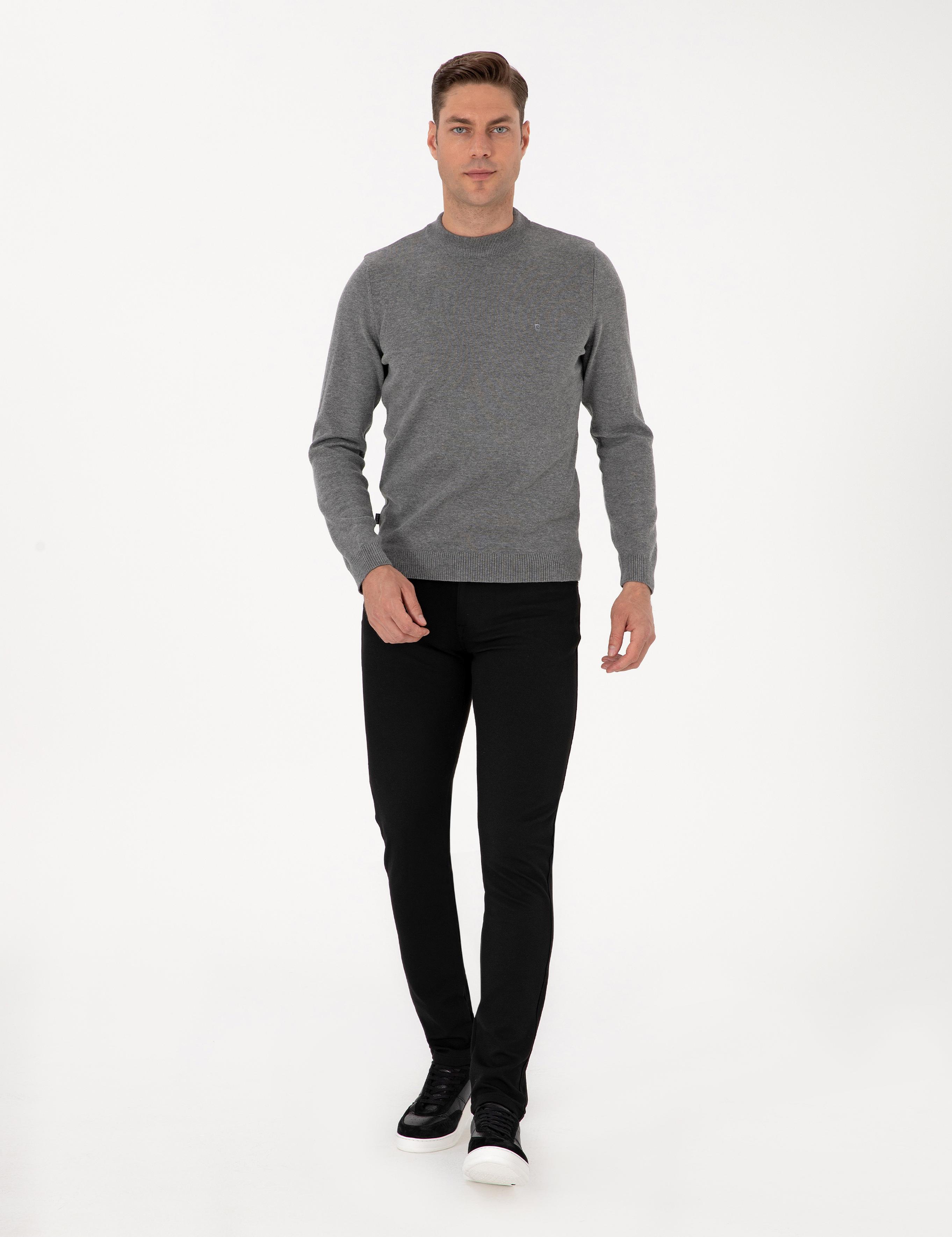 Siyah Slim Fit Kanvas Pantolon