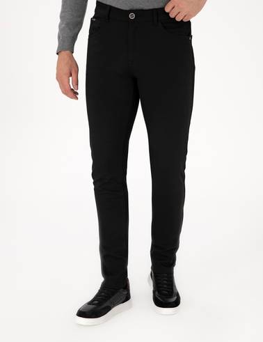 Siyah Slim Fit Kanvas Pantolon
